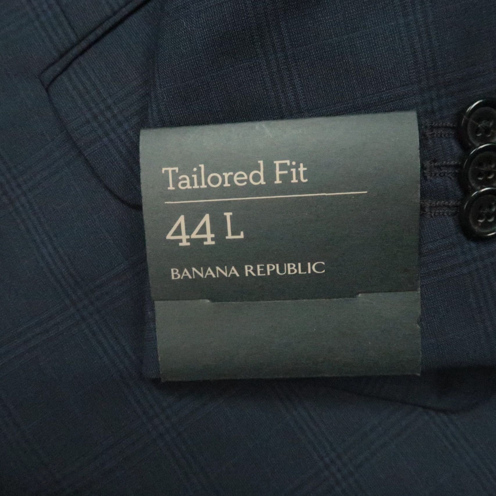 Banana Republic Banana Republic Blazer Men 44L Blue Plaid Wool Tailored Fit Long Single-Breasted Jacket Vintage No Size 44R - 4 Thumbnail