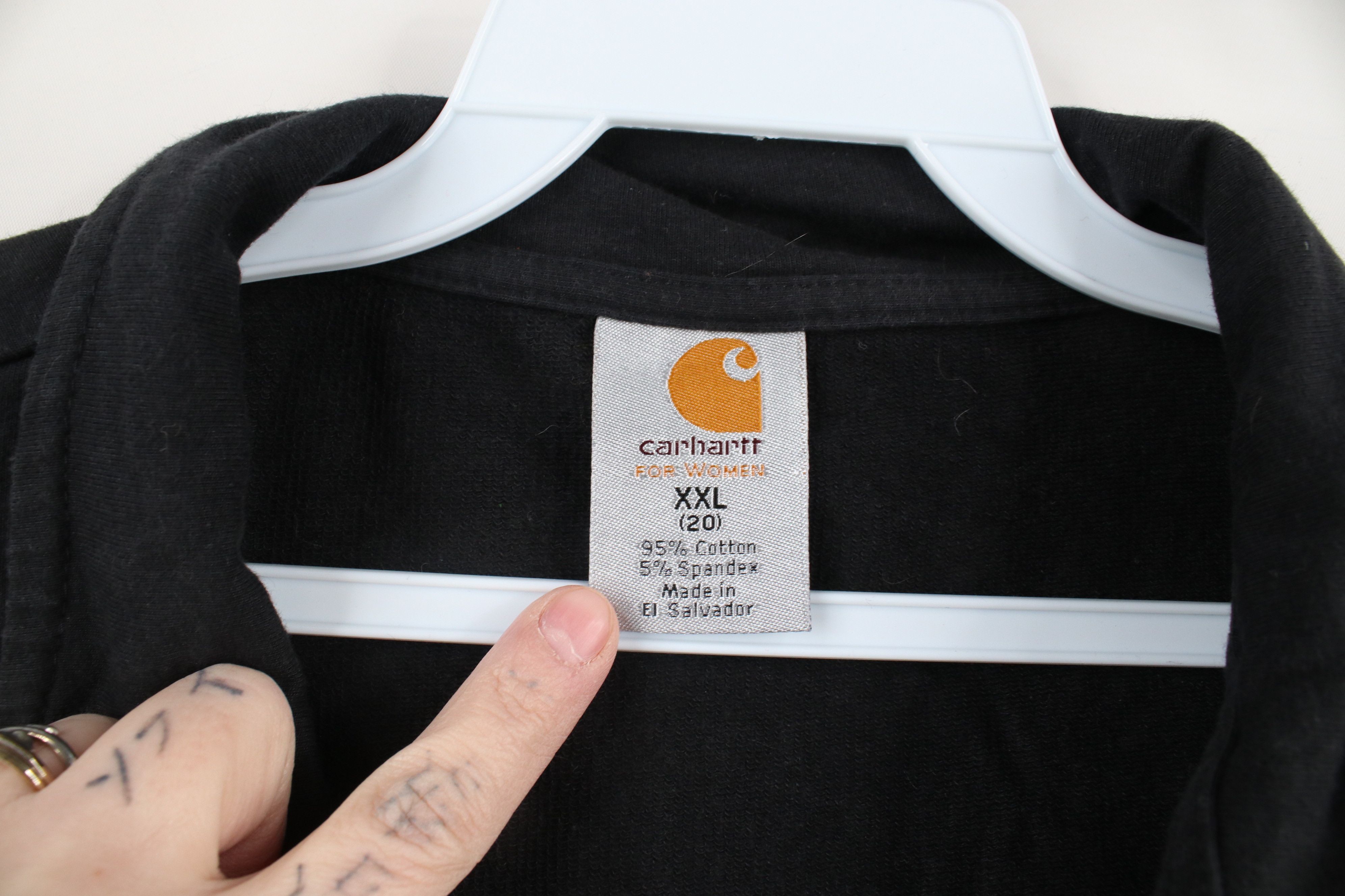 Carhartt × Vintage Vintage Y2K Carhartt Spell Out Script Full Zip Jacket Black Size XXL / US 16-18 / IT 52-54 - 8 Thumbnail