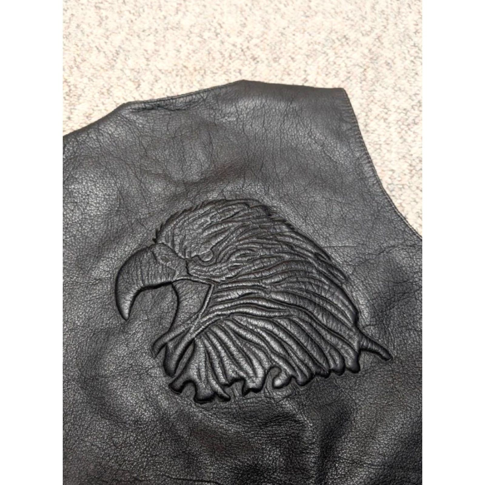 Vintage VINTAGE Wilsons leather vest Harley Eagle black leather Western vest Mens S 38-40 snap 1990s biker Size US S / EU 44-46 / 1 - 3 Thumbnail