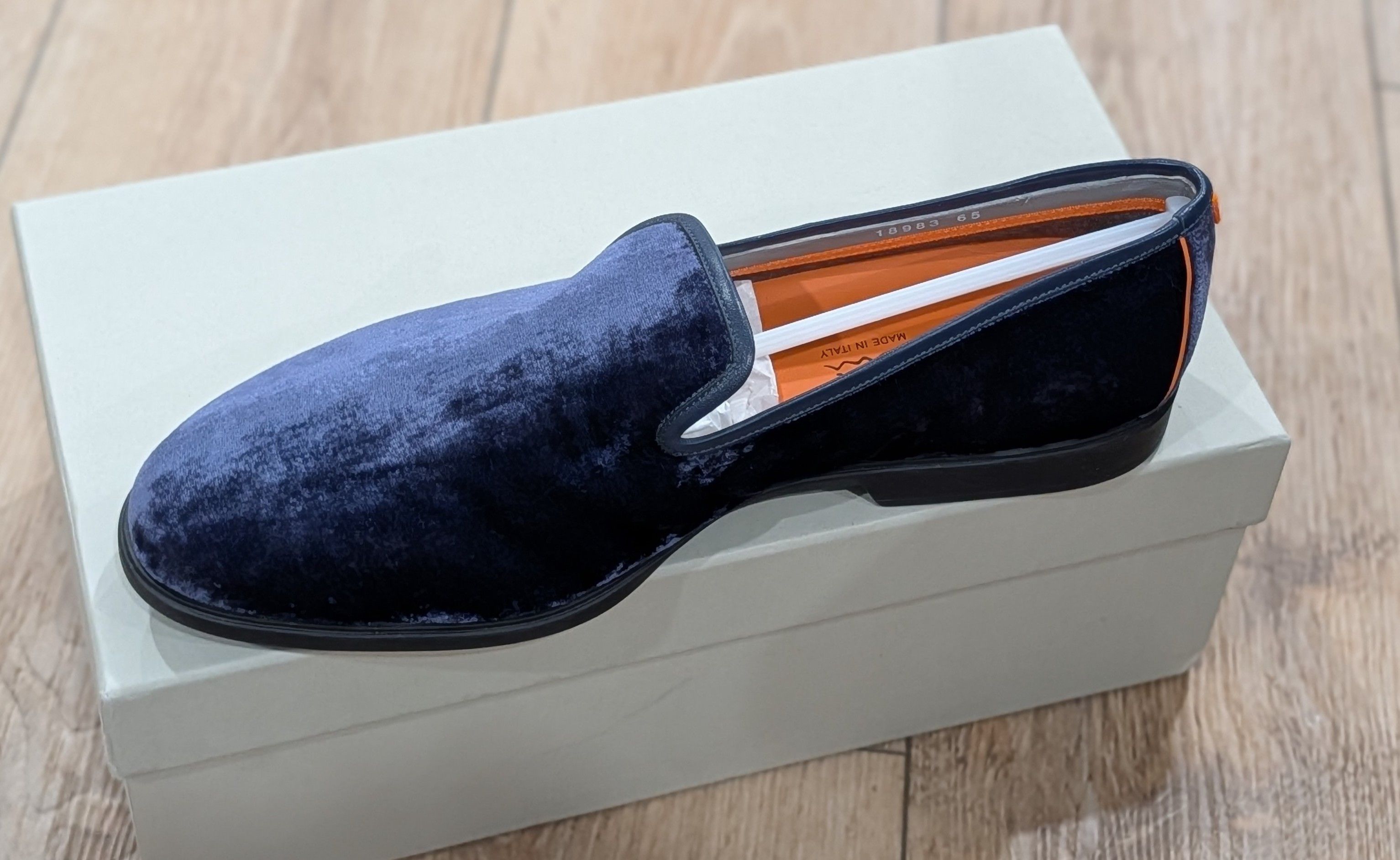 Santoni SANTONI Velvet Evening Shoes Smoking Slippers Blue US 12 Size US 12 / EU 45 - 5 Thumbnail