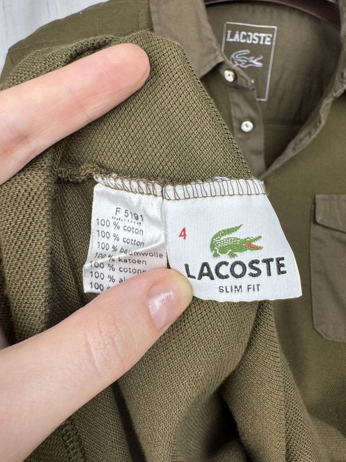 Lacoste Lacoste Khaki Green vintage slim fit rugby polo shirt Size US M / EU 48-50 / 2 - 10 Thumbnail