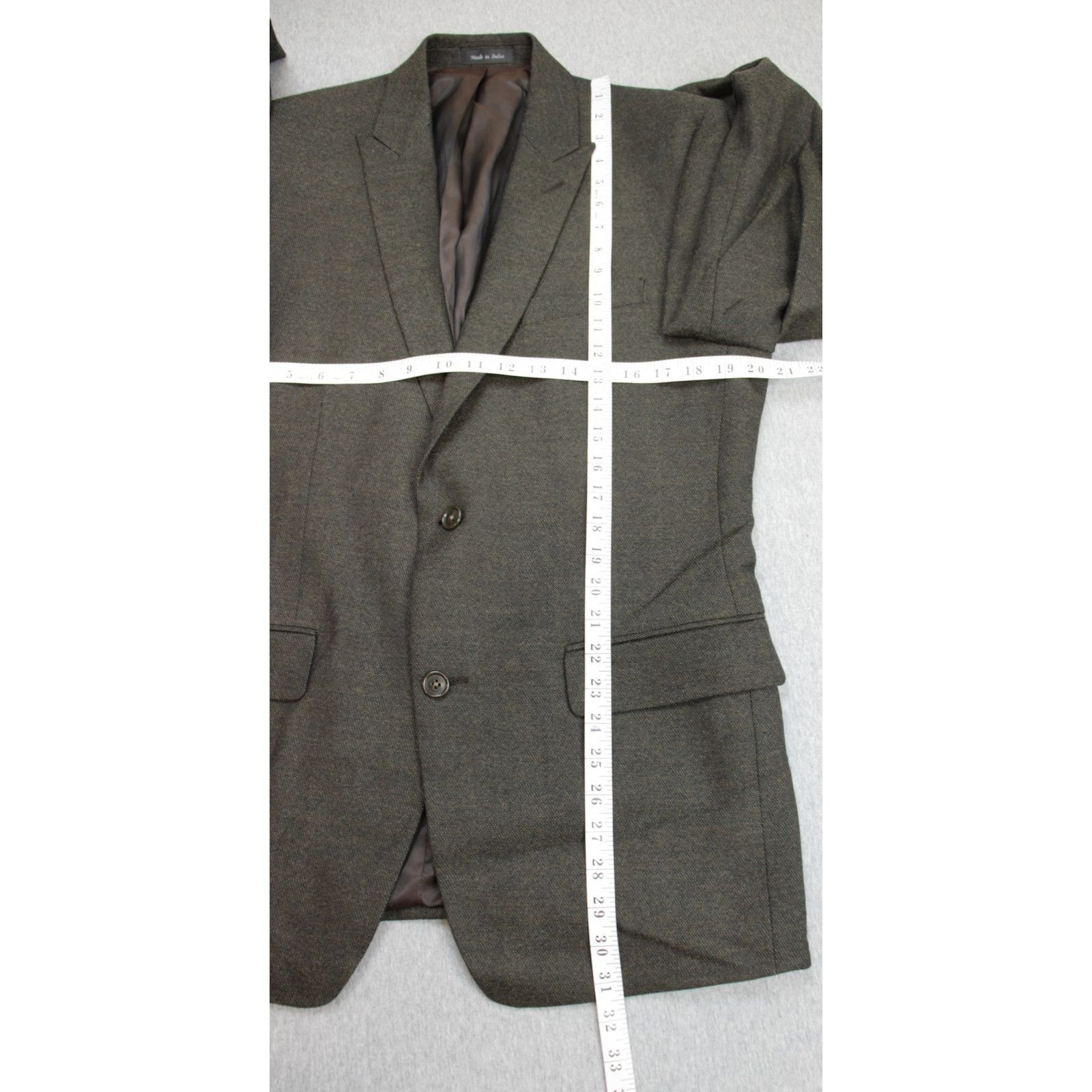 Calvin Klein Calvin Klien Blazer Mens 40R Eyesbird 100% Wool 2 Buttons Size 40R - 9 Thumbnail