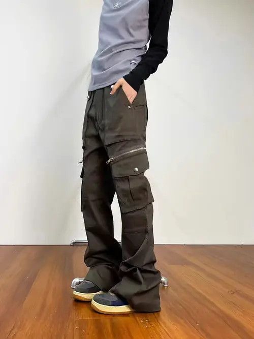 VIBE Street Y2K Zip Pocket Work Micro Flare Casual Pants Size US 32 / EU 48 - 3 Thumbnail