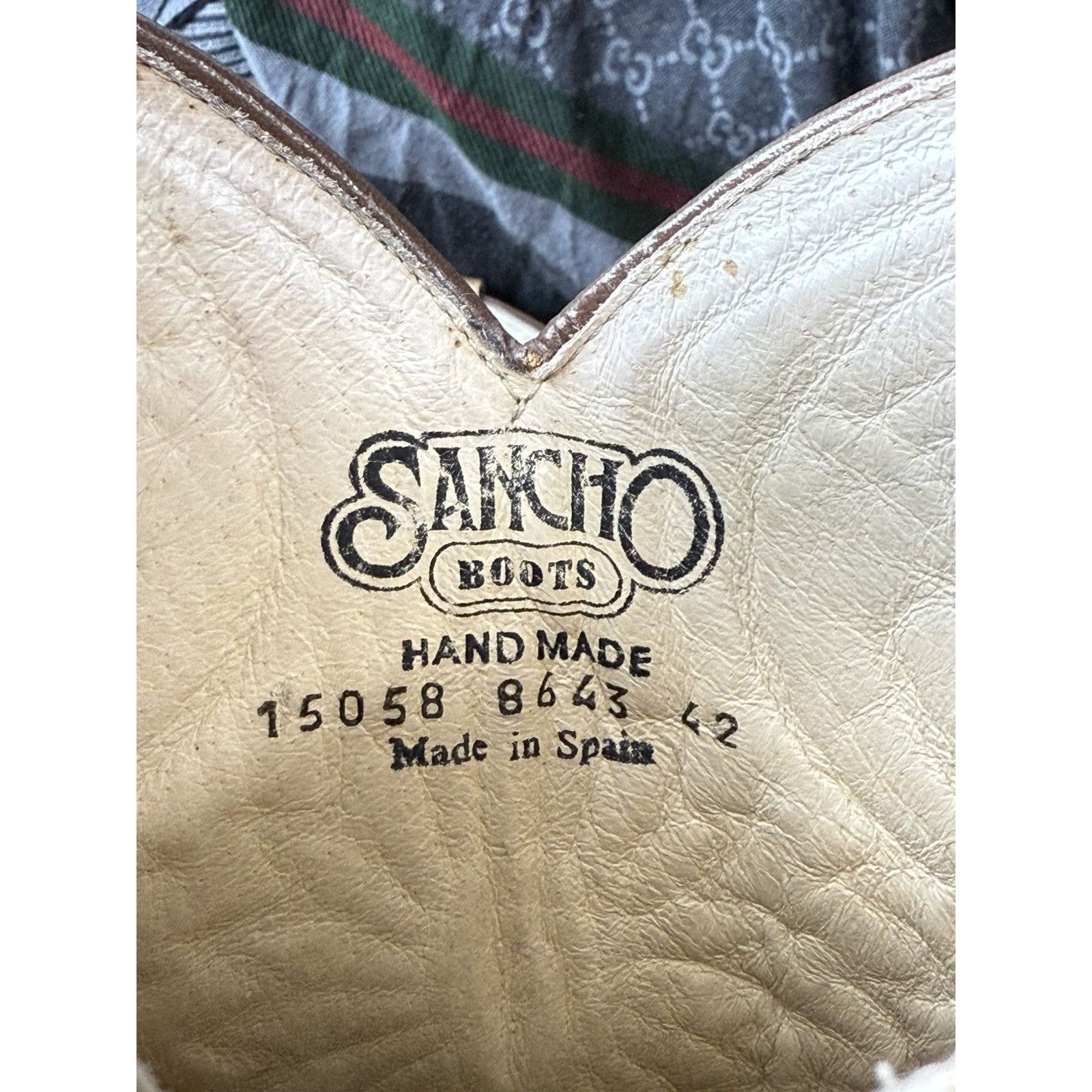 Sancho Boots 💥Rare! Vintage Sancho Western Leather Cowboy Boots Size US 9 / EU 42 - 12 Thumbnail