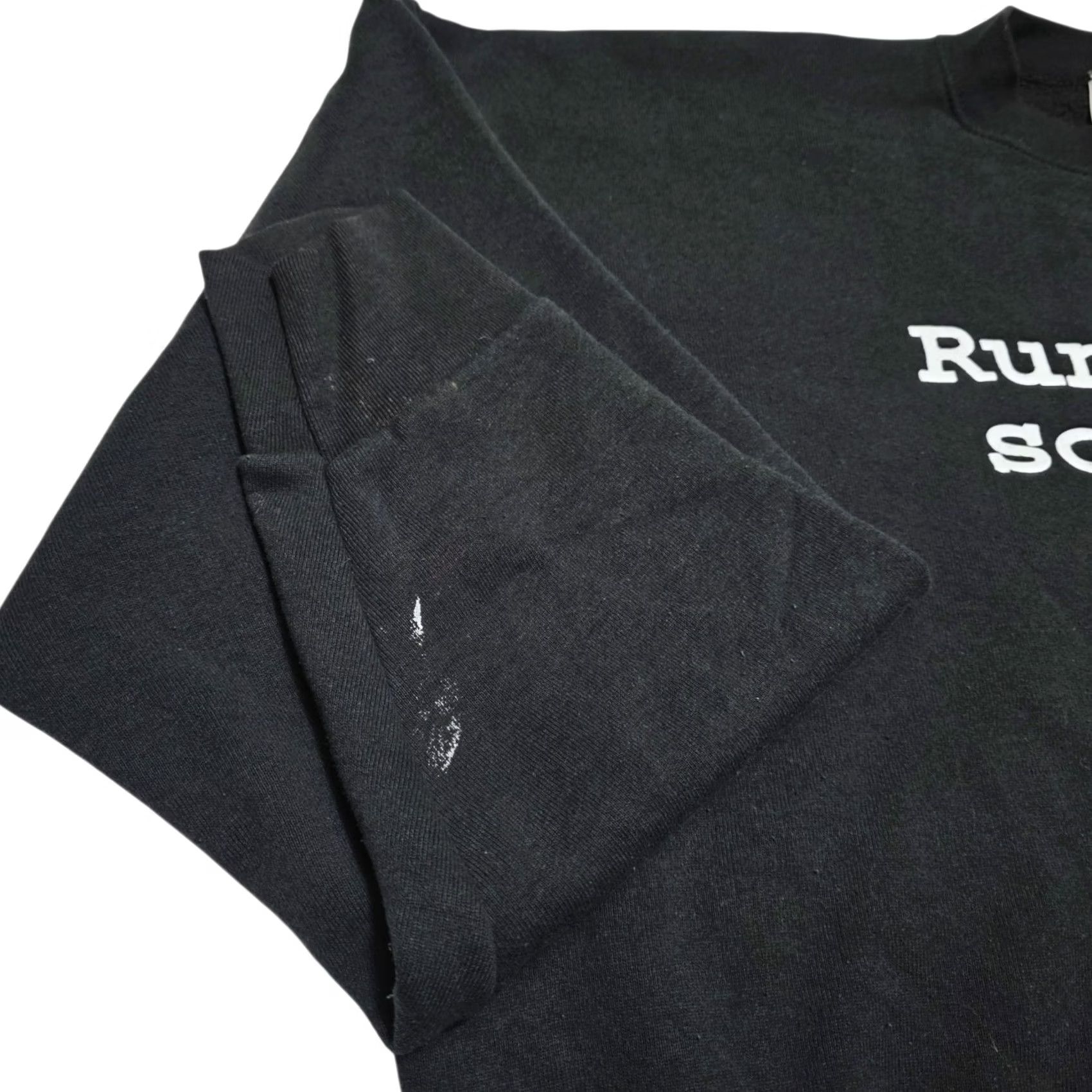 Fruit Of The Loom VINTAGE Men's Black "Runs With Scissors" Sweatshirt 90's 2XL Graphic Print Pullover Crew Neck Size US XXL / EU 58 / 5 - 4 Thumbnail