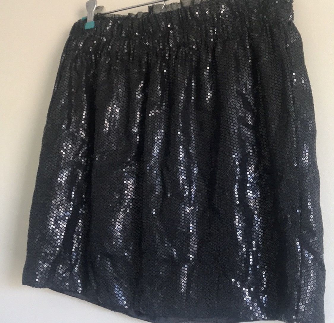 Other BAR III SEQUIN MINI SKIRT W/ LACE EMBROIDERY SZ L Size 30" / US 8 / IT 44 - 8 Thumbnail