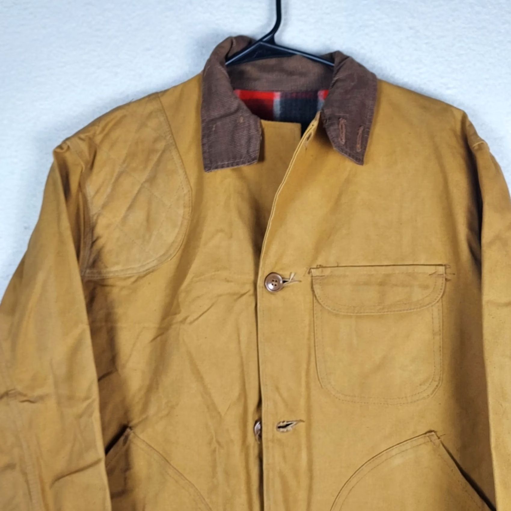 Vintage VINTAGE Canvas Hunting Jacket Mens Large Brown Hooded Lined Field Coat Size US L / EU 52-54 / 3 - 3 Thumbnail