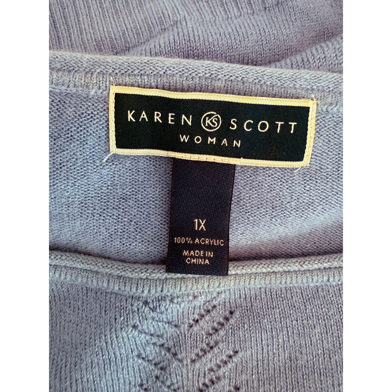 Other Karen Scott Blue Knit Sweater Women 3/4 Sleeve 1X - A009 Size XXL / US 16-18 / IT 52-54 - 4 Thumbnail