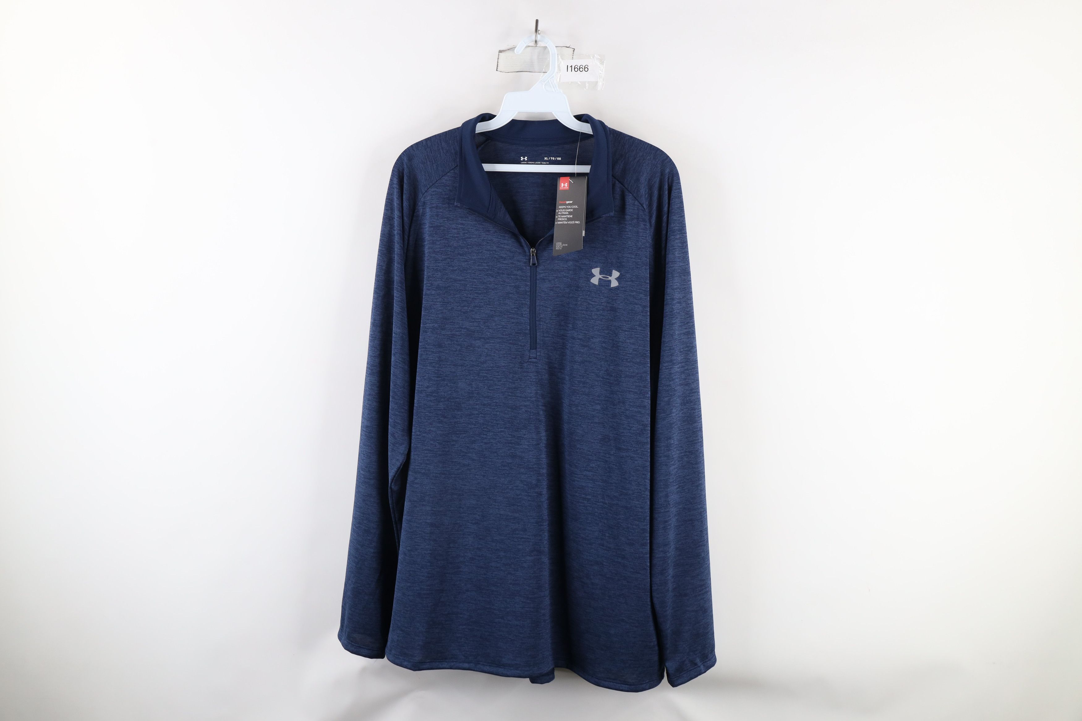 Under Armour × Vintage New Under Armour Half Zip Pullover Jacket Top Navy Blue Size US XL / EU 56 / 4 - 1 Thumbnail