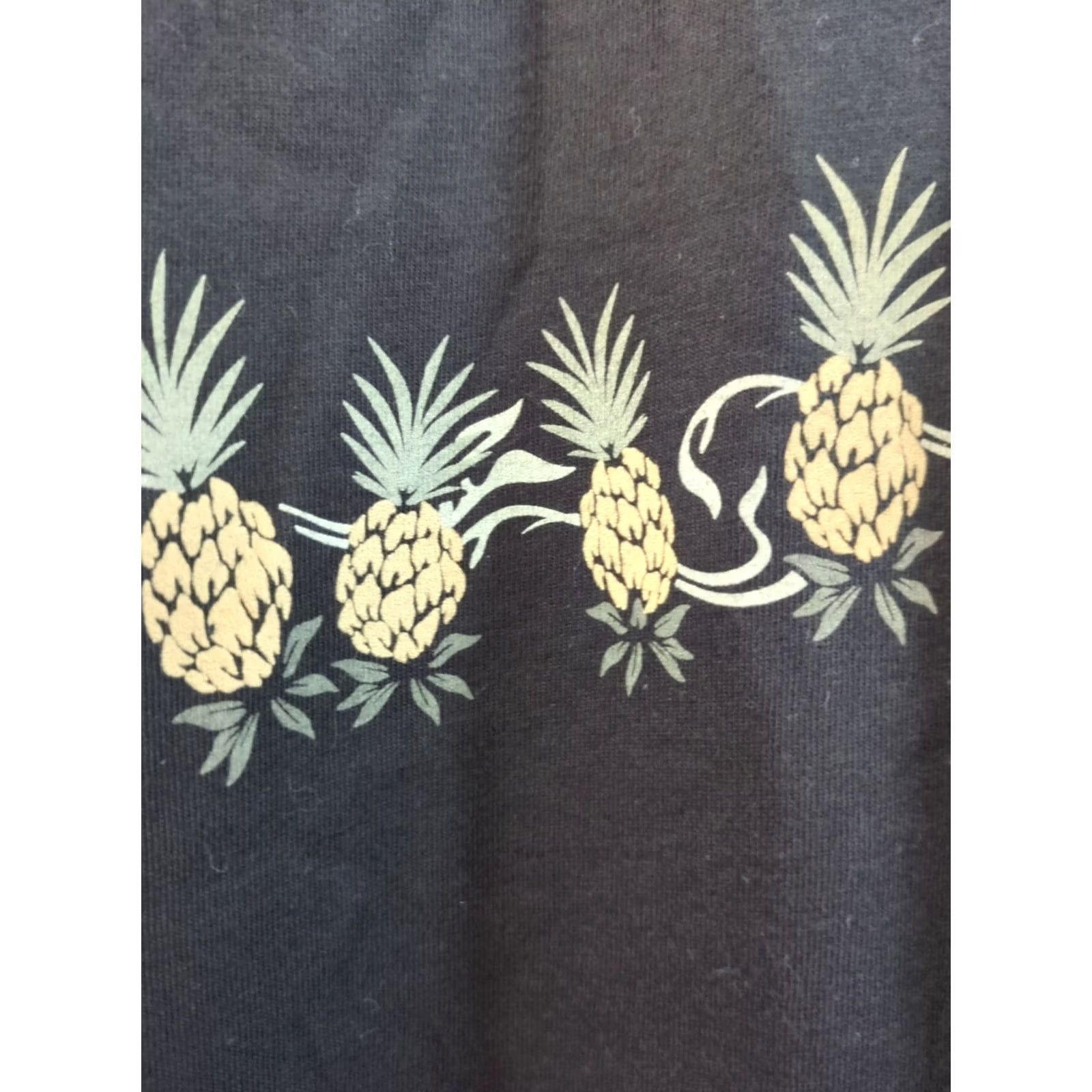 Faded Glory VINTAGE Faded Glory Pineapple T-Shirt Mens Crewneck Short Sleeve Regular Black Cotton Double-Sided 90s Tropical Fruit Size US M / EU 48-50 / 2 - 2 Thumbnail