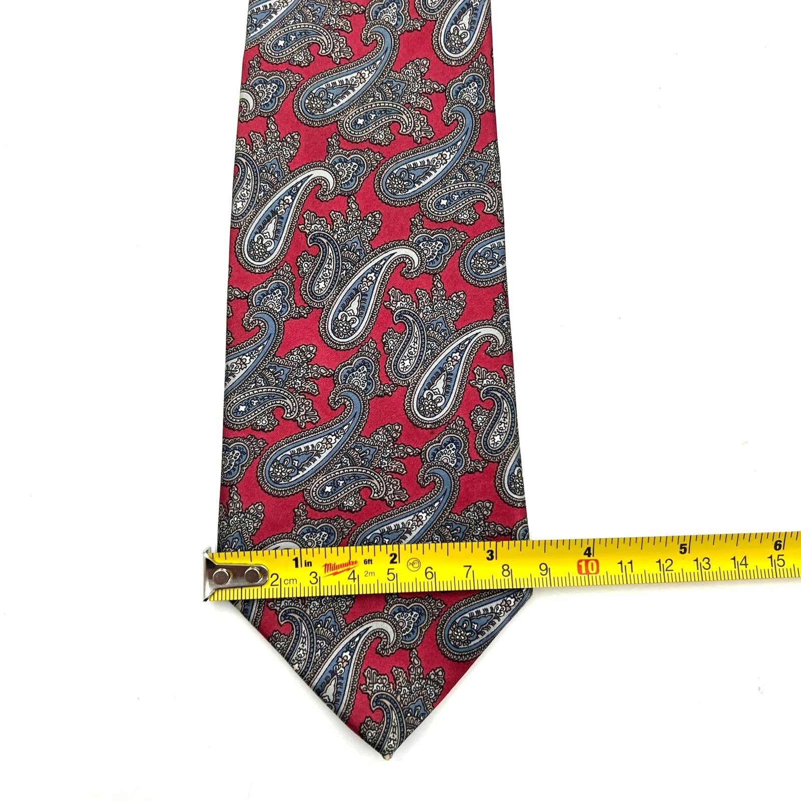 Dior × Vintage Vintage Christian Dior Paisley Silk Tie Red Size ONE SIZE - 5 Thumbnail