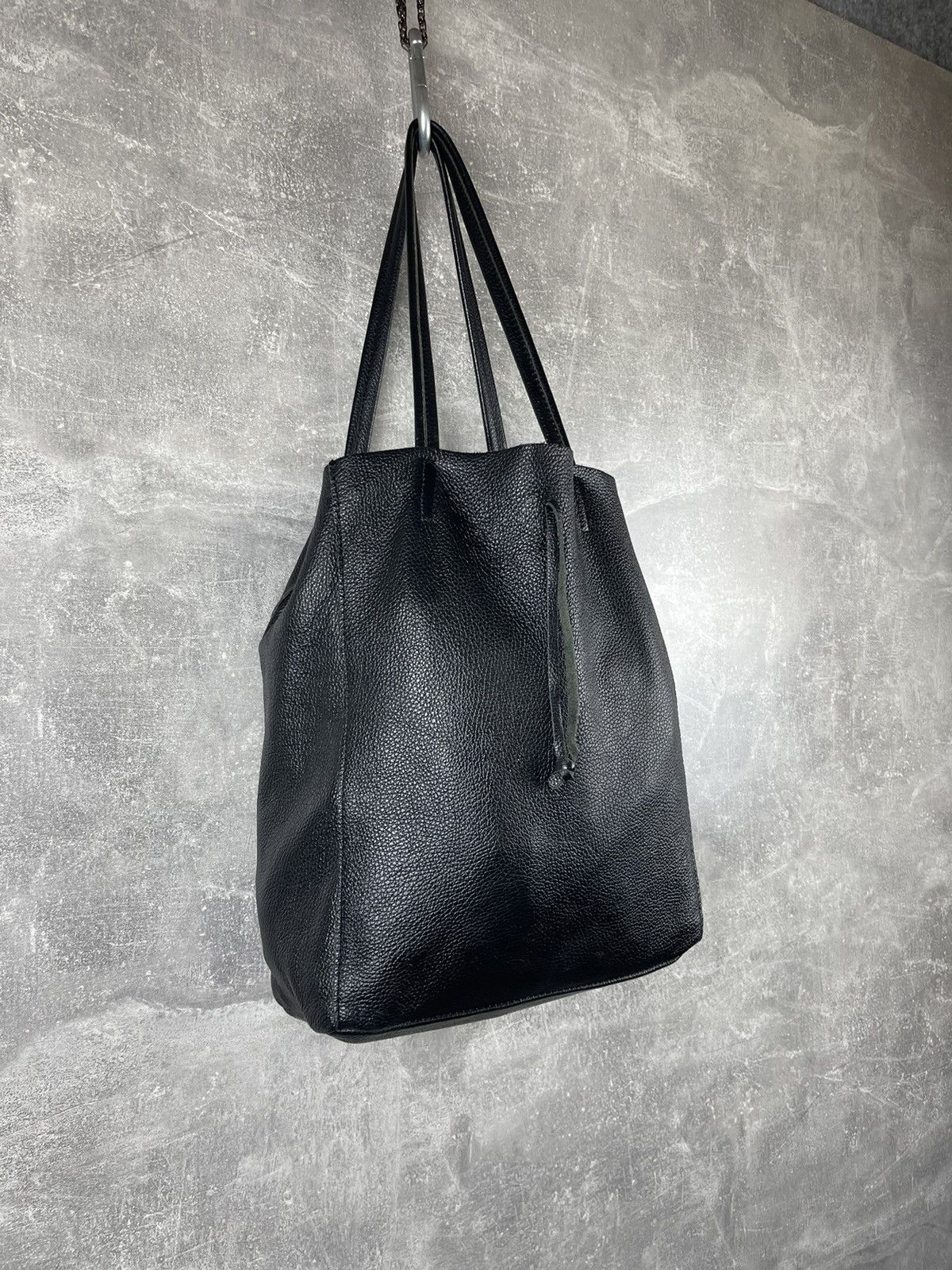 Genuine Leather Avant Garde Leather Bag Shopper Minimalist Pebbled Handbag Size ONE SIZE - 3 Thumbnail