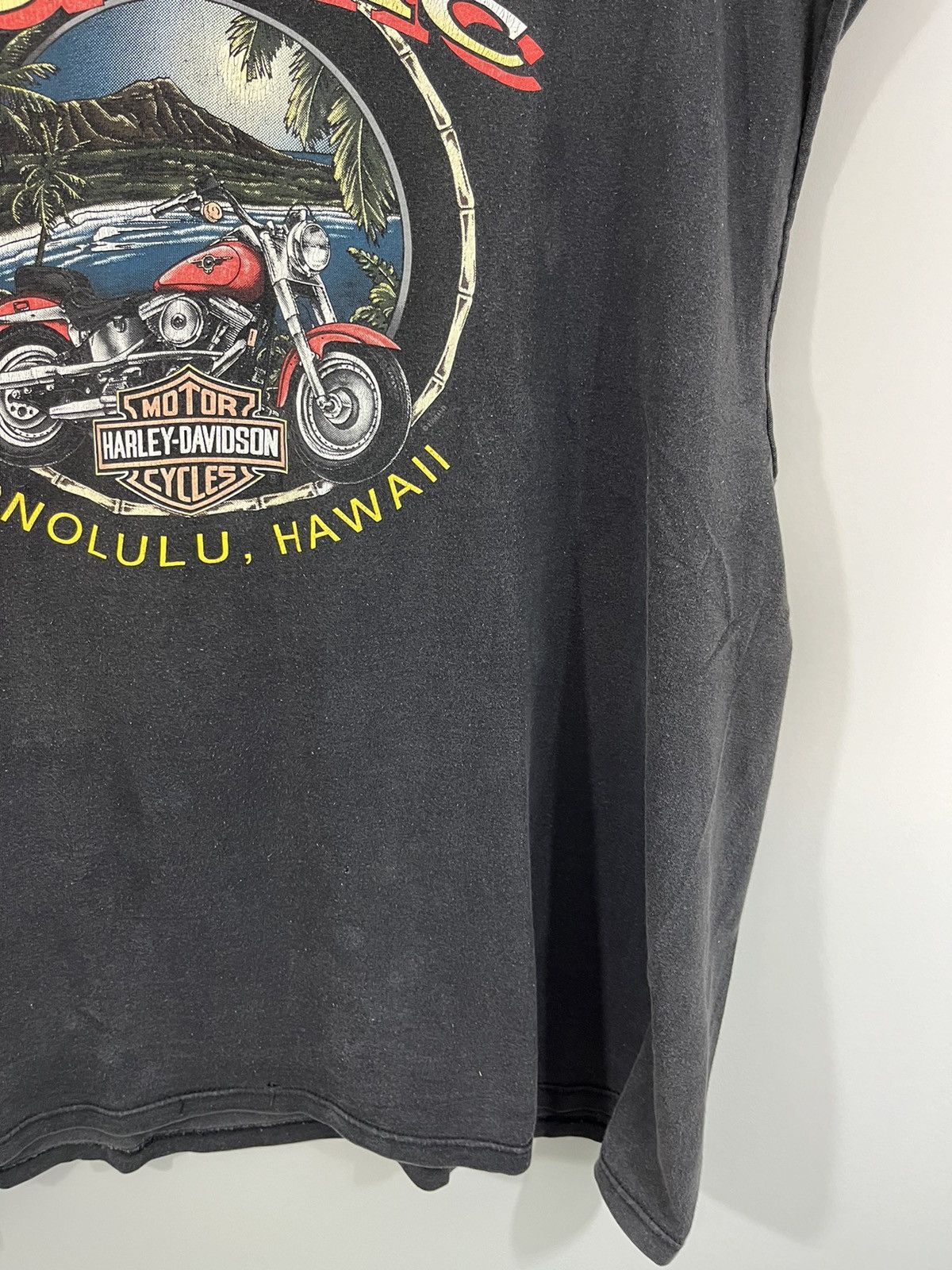 Vintage Harley Davidson Hawaii Sun Faded Thrashed Vintage Cut Off Size US XXL / EU 58 / 5 - 8 Thumbnail