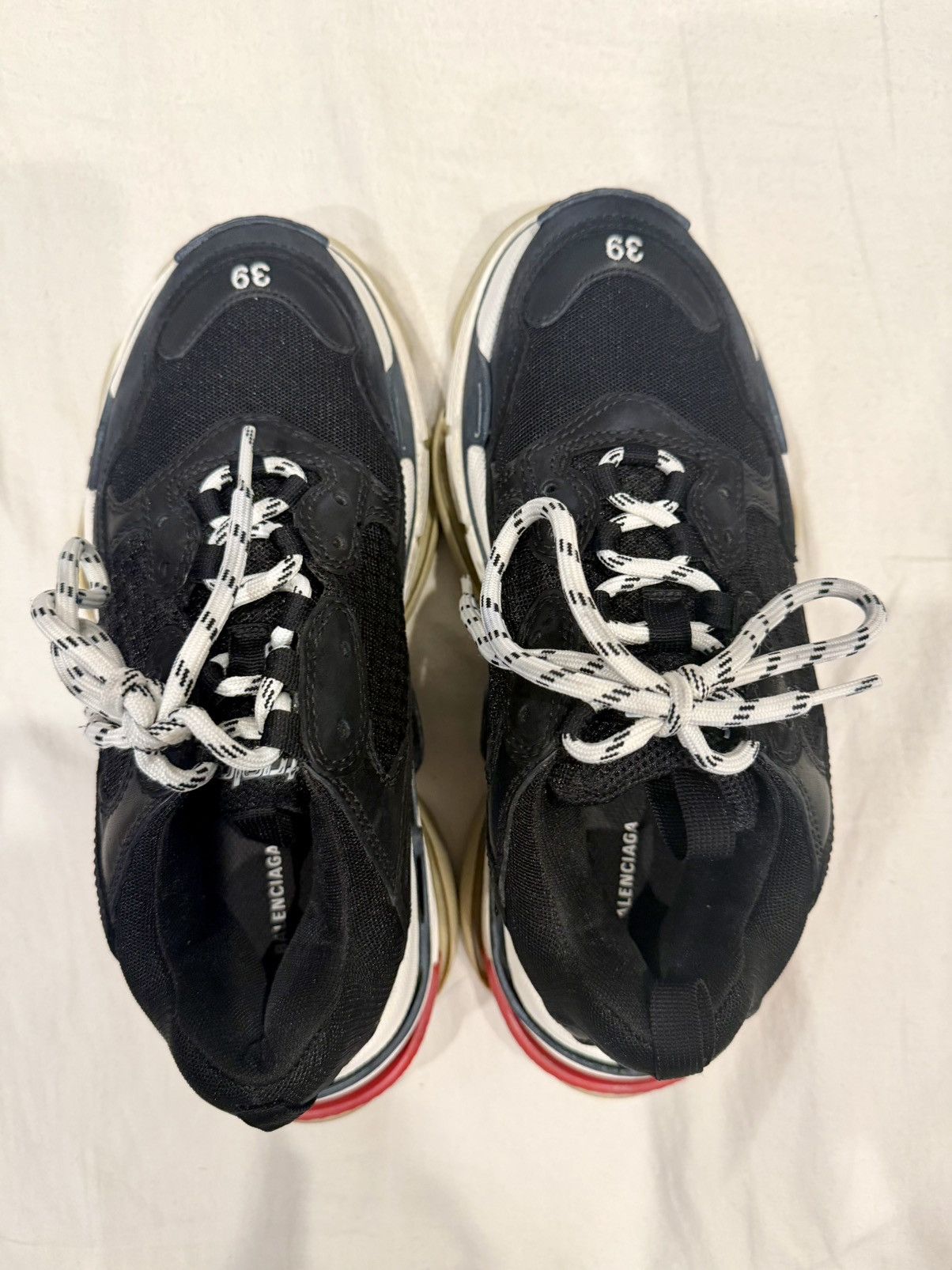 Balenciaga Triple S Sneaker Black White Red EU 39