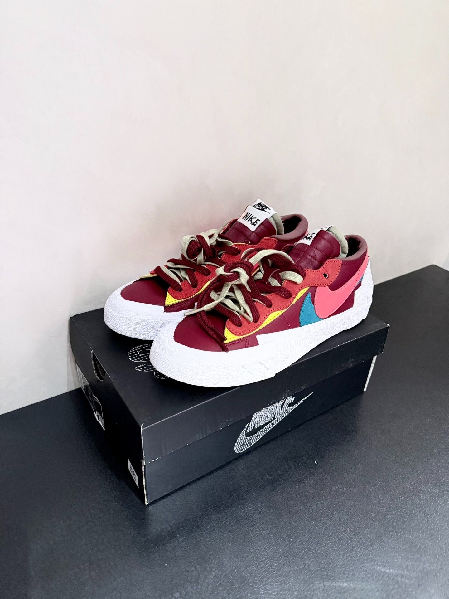 Kaws Kaws x Nike Blazer Red Deconstructed Low Sneakers Size US 10 / EU 43 - 1 Thumbnail