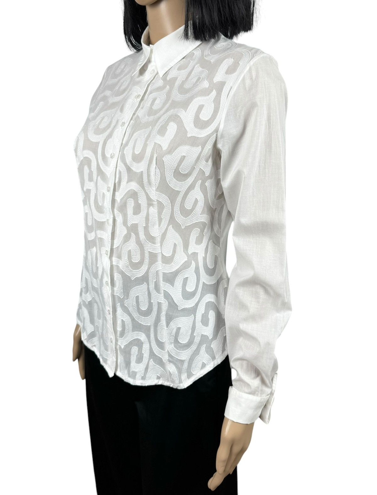ANNE FONTAINE Anne Fontaine Embroidered Shirt Button Up size 42 Size M / US 6-8 / IT 42-44 - 3 Thumbnail