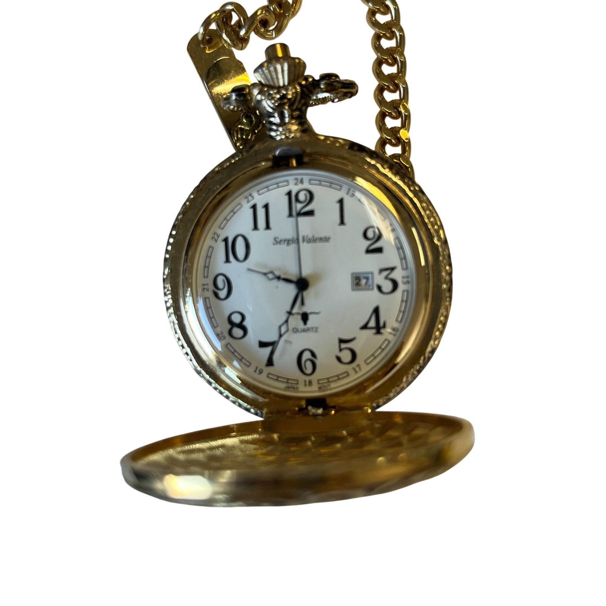 Other Vtg Sergio Valente Gold tone Pocket Watch With Chain Size ONE SIZE - 1 Thumbnail