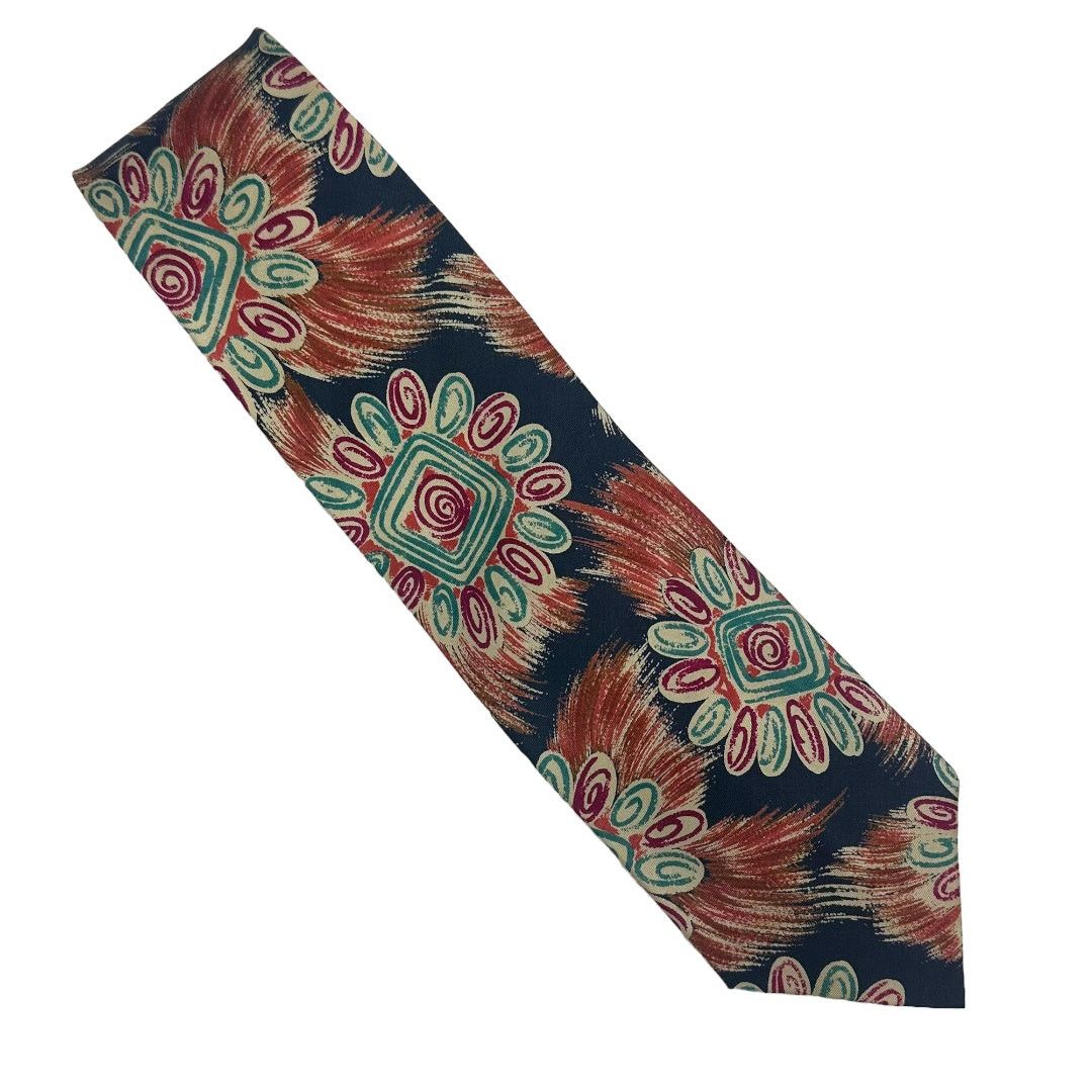 Other Passione Uomo Silk Floral Abstract Tie Wearable Art Blue Red Size ONE SIZE - 1 Thumbnail
