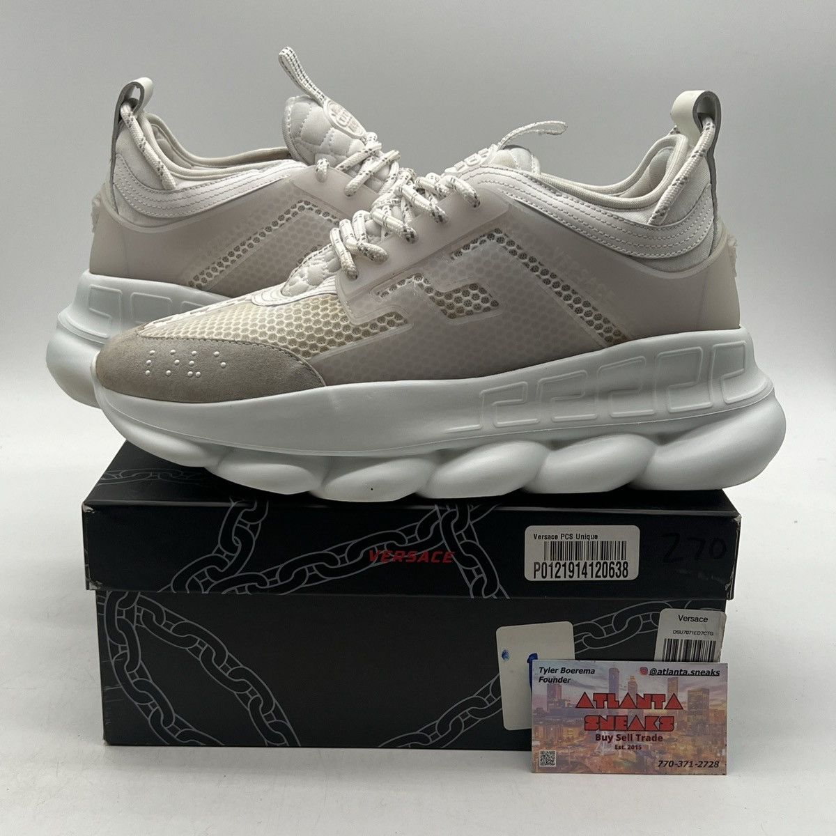 All white versace chain reaction shop