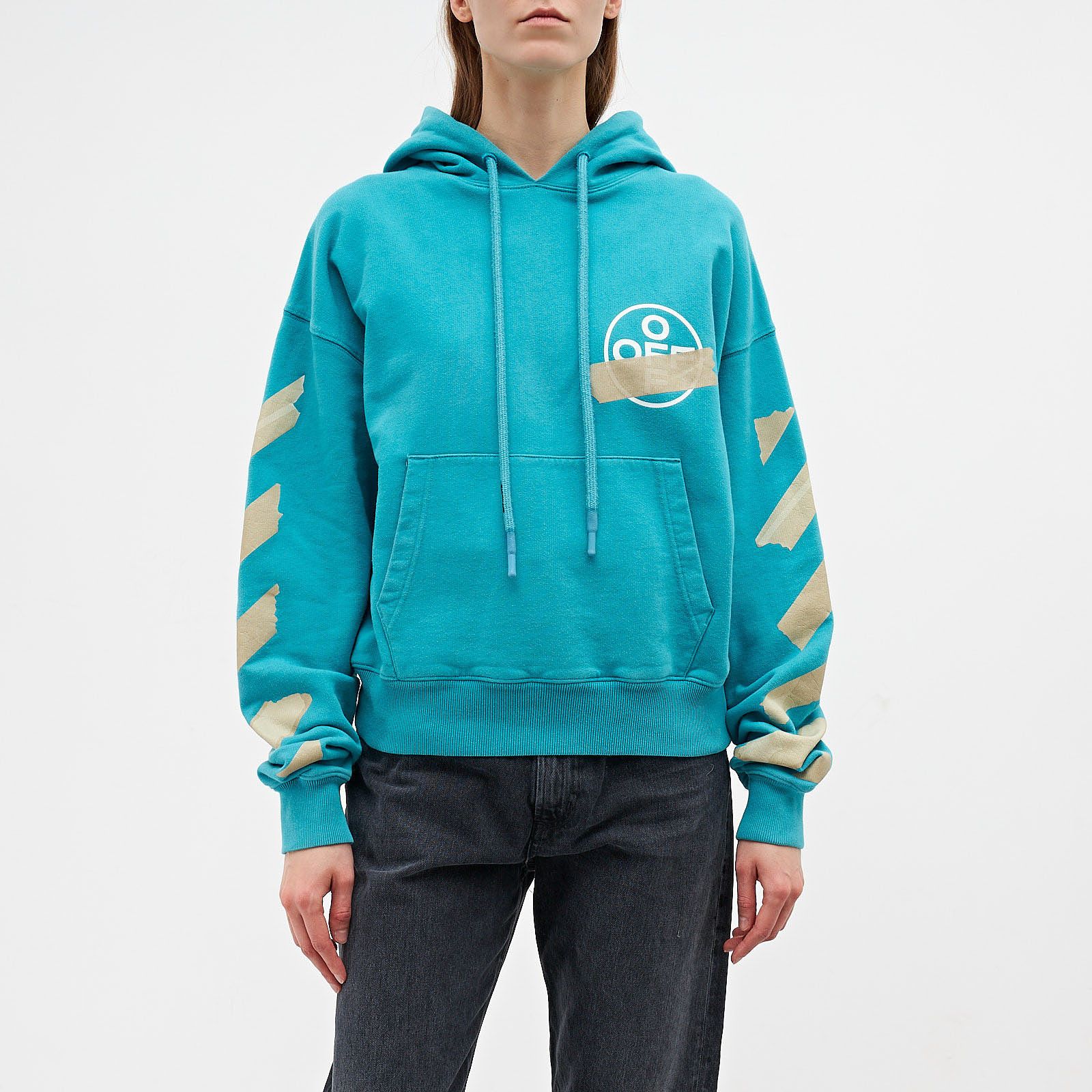 Off-White Blue Tape Arrows Logo Oversized Hoodie Size M / US 6-8 / IT 42-44 - 1 Thumbnail