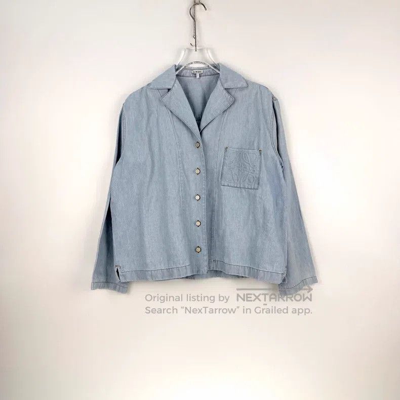 Loewe Loewe Light Blue Large Logo Denim Shirt Size XS / US 0-2 / IT 36-38 - 3 Thumbnail