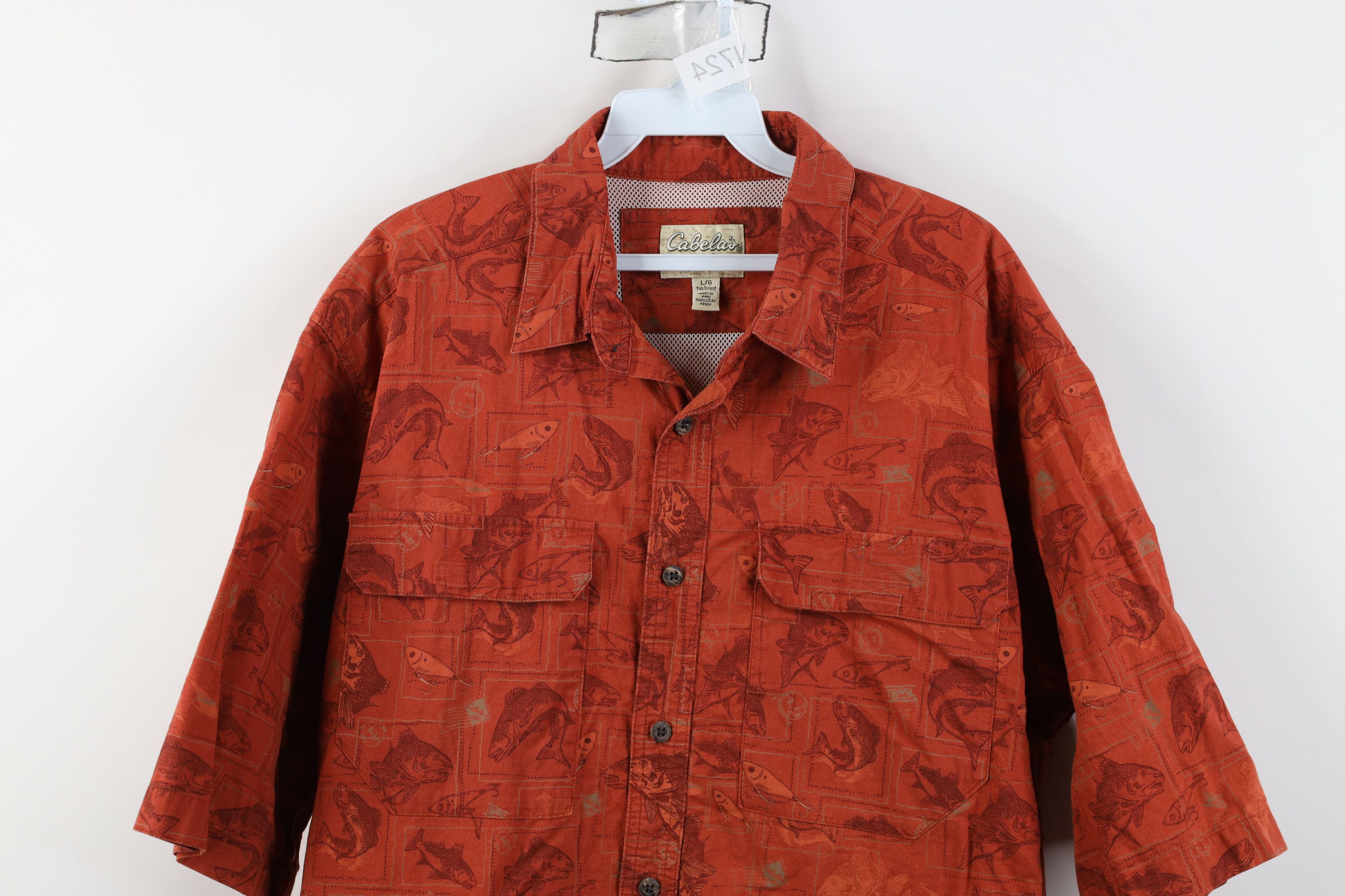 Cabelas Vintage Cabelas Fishing Lure All Over Print Button Shirt Size US L / EU 52-54 / 3 - 2 Thumbnail