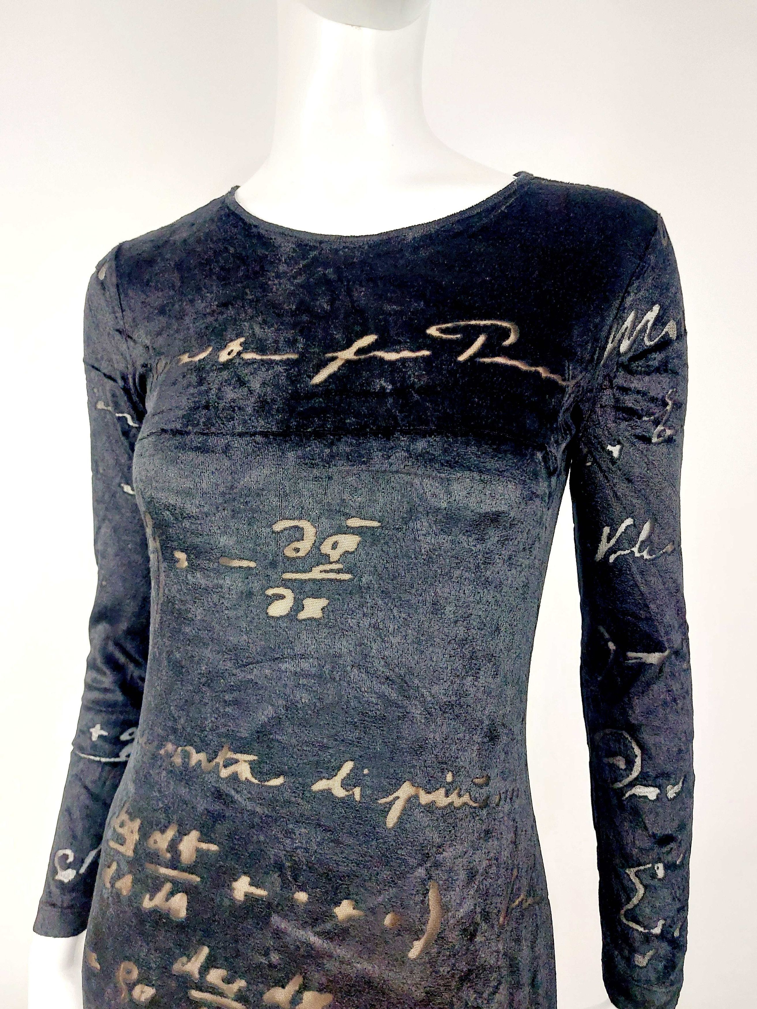 Moschino Moschino Cheap and Chic Equation Velvet Math Formula Dress Size S / US 4 / IT 40 - 3 Thumbnail