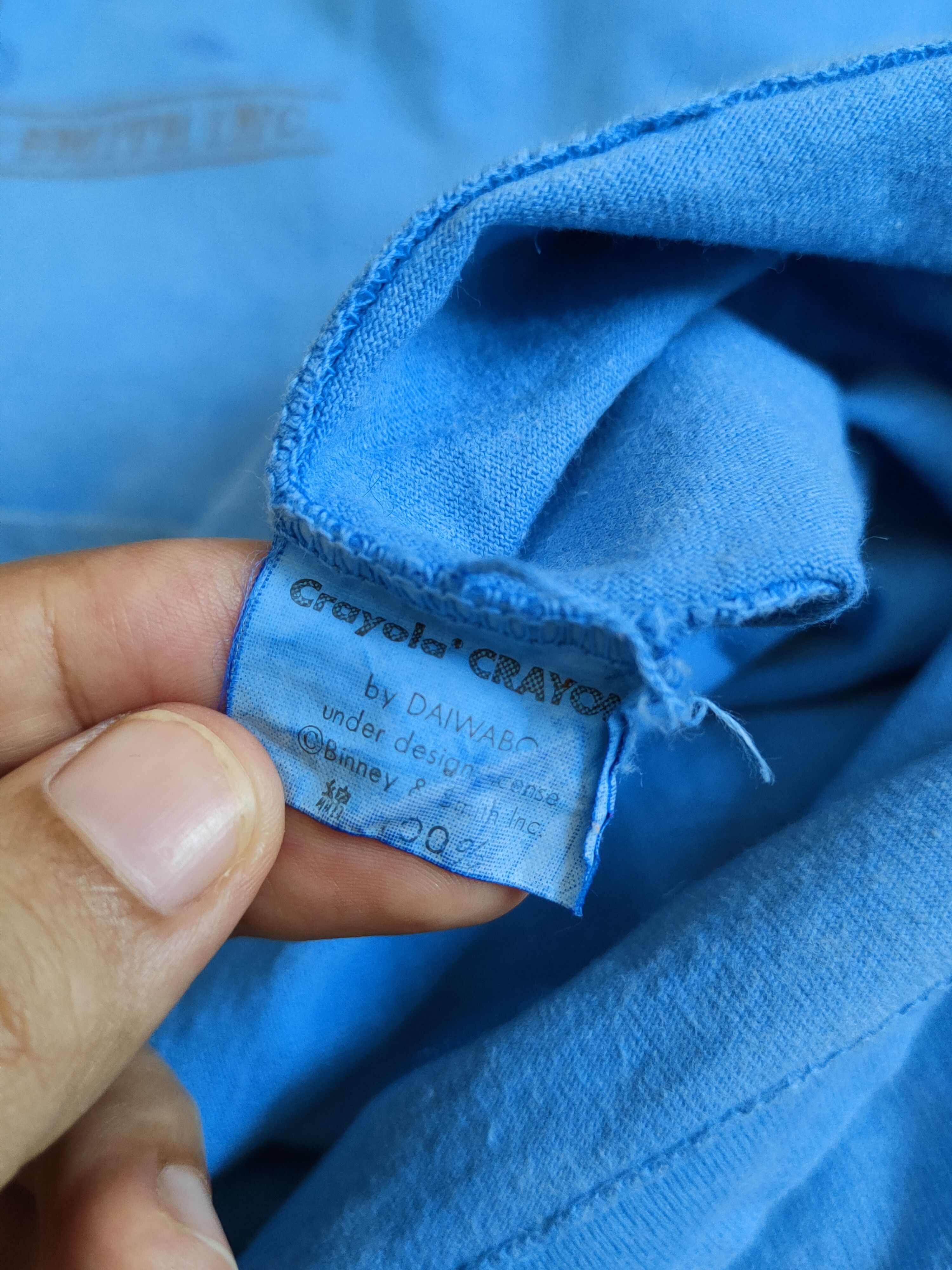 Vintage Crayola vintage cartoon Blue faded tee T-shirts #S2297 Size US L / EU 52-54 / 3 - 12 Thumbnail