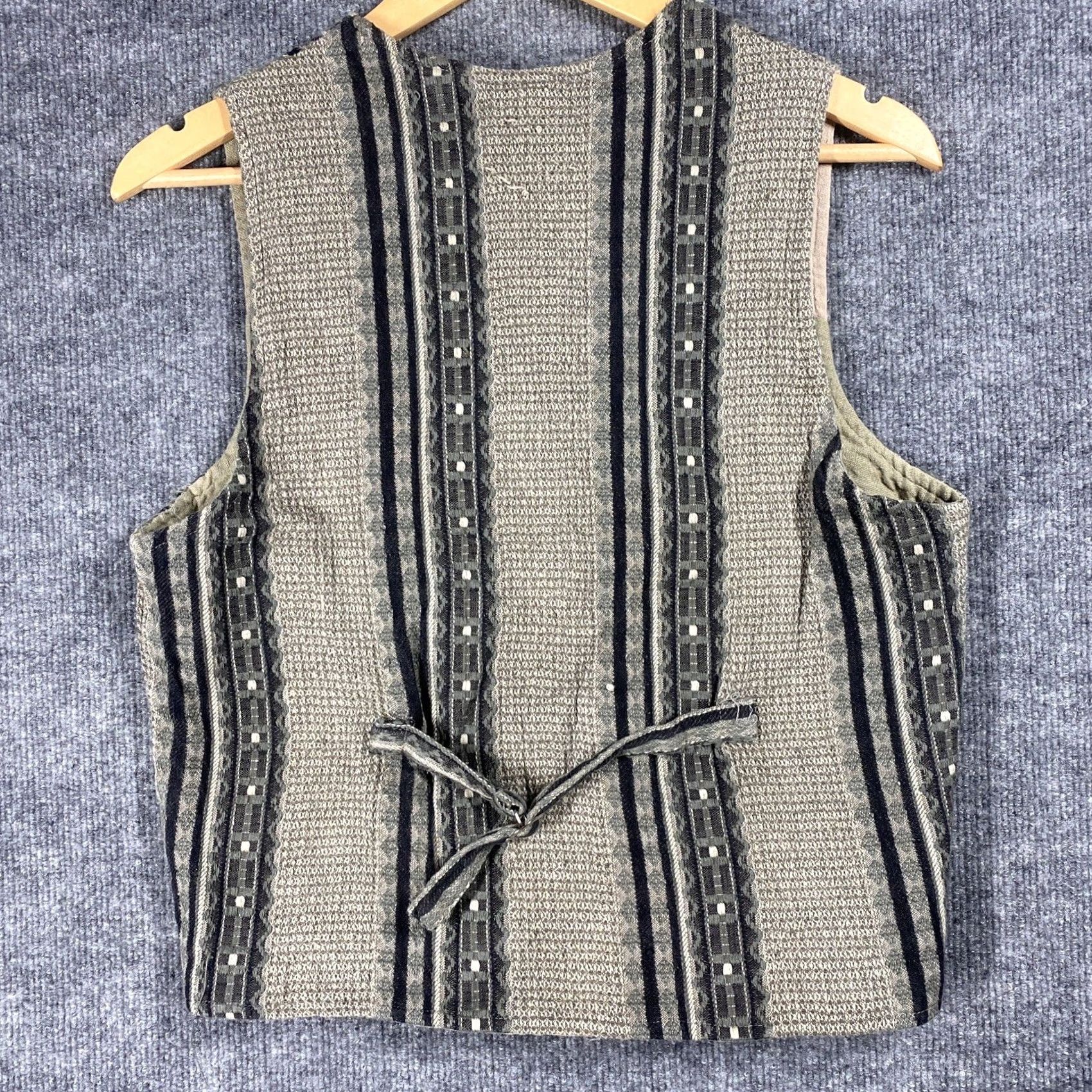 Vintage VINTAGE Yessica Vest Women L 60s 70s 100% Cotton Gray Hippie Boho Vest Womens Size L / US 10 / IT 46 - 6 Thumbnail