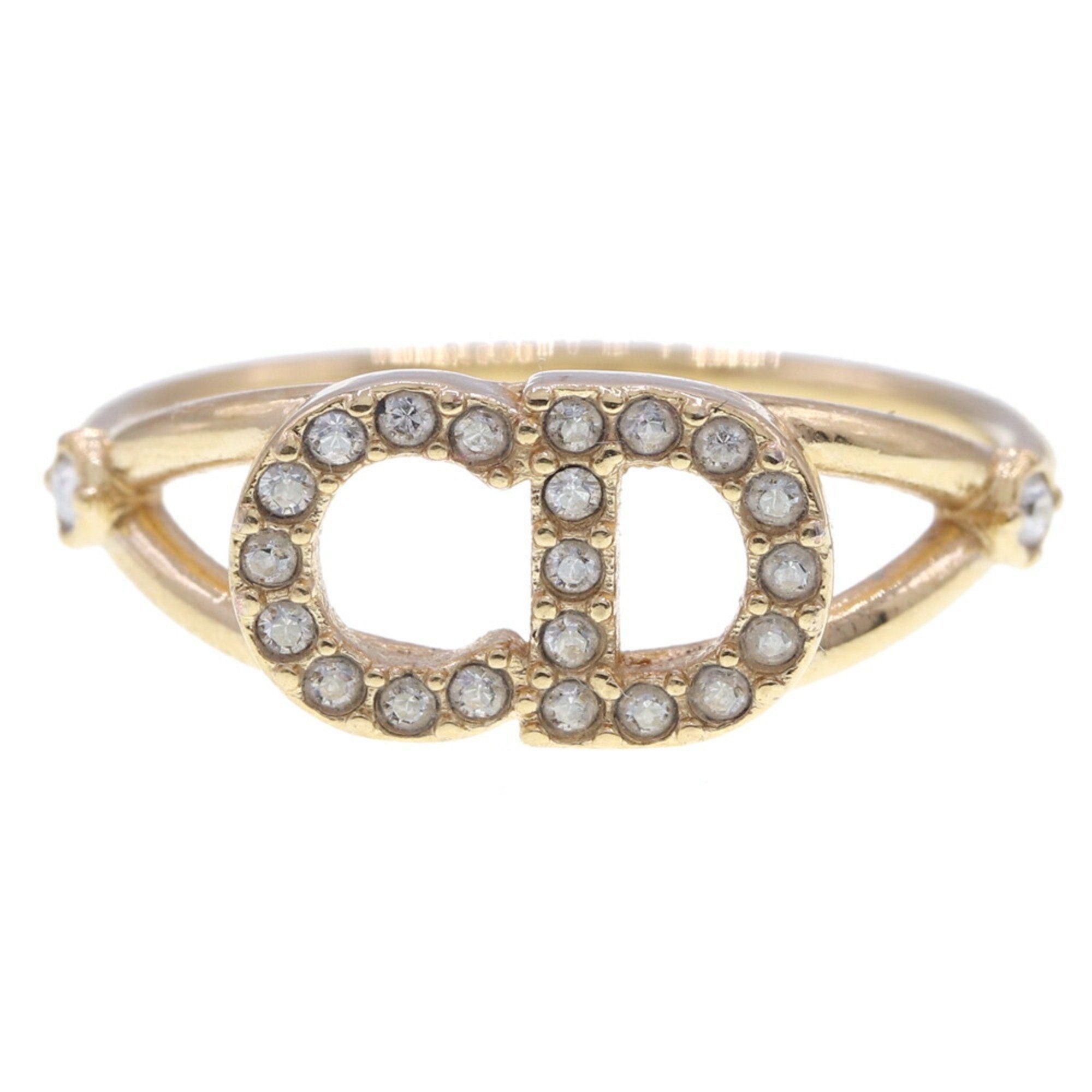 image of Christian Dior Dior Ring Claire D Lune R1137Cdlcy Gold Metal Crystal No. 13.5 Cd Ladies Dior, Women