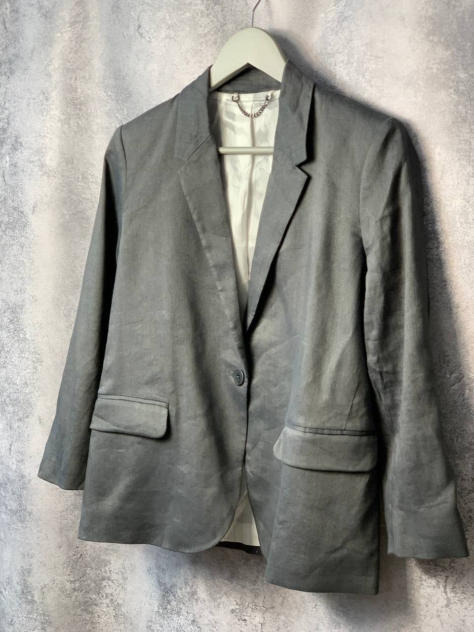 Jigsaw RRP £260 Jigsaw Grey Linen Viscose Elastane Blend Blazer Size M / US 6-8 / IT 42-44 - 1 Thumbnail