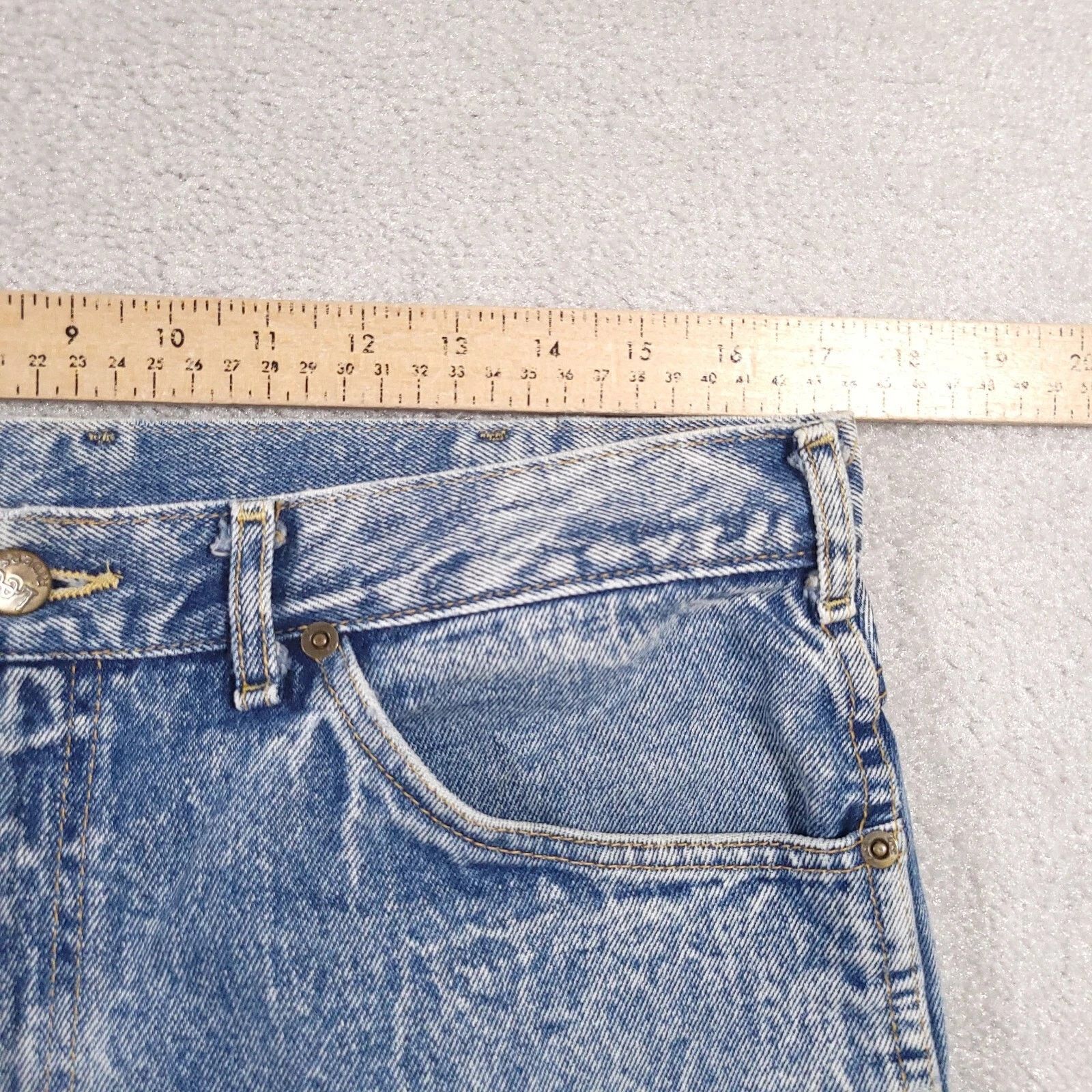 Lee Vtg 80s Lee Jeans Mens 36x30 Acid Wash Union Made In USA Size US 35 - 4 Thumbnail