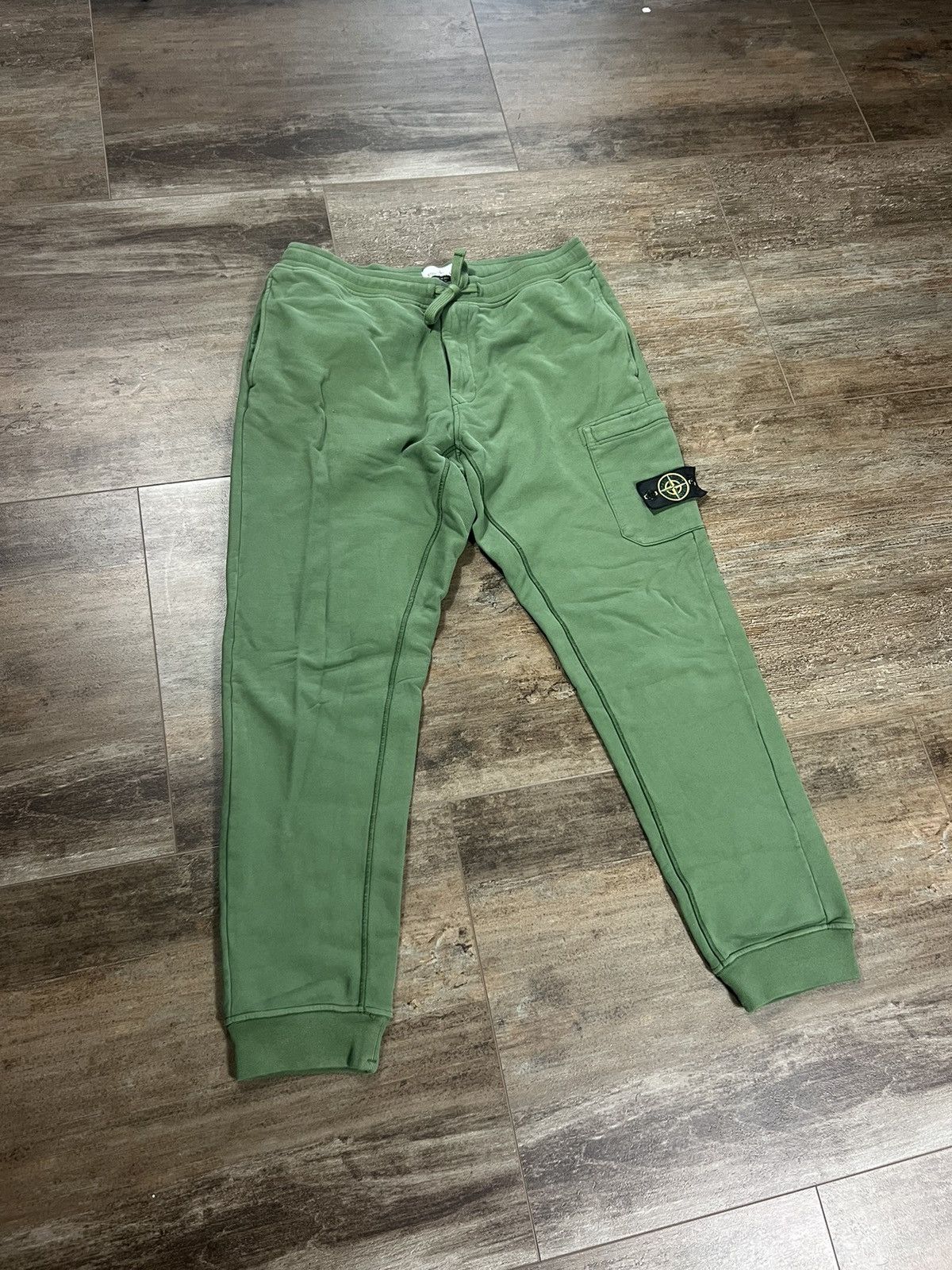 image of Stone Island Sweatpants Patch in Green, Men's (Size 38)