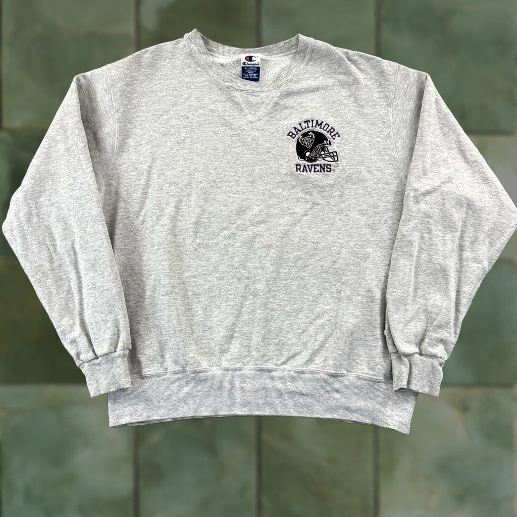 Champion VINTAGE Baltimore Ravens Sweatshirt Mens XL Gray Champion NFL 90s Sport Football Size US XL / EU 56 / 4 - 1 Thumbnail