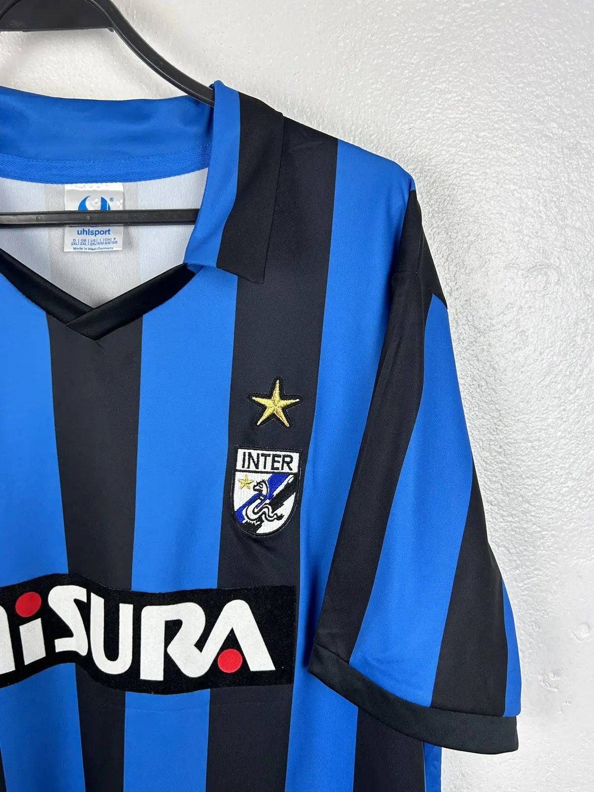 Vintage Vintage Uhlsport Inter Milan 1988/89 Home Kit Soccer Jersey Size US XXL / EU 58 / 5 - 2 Thumbnail