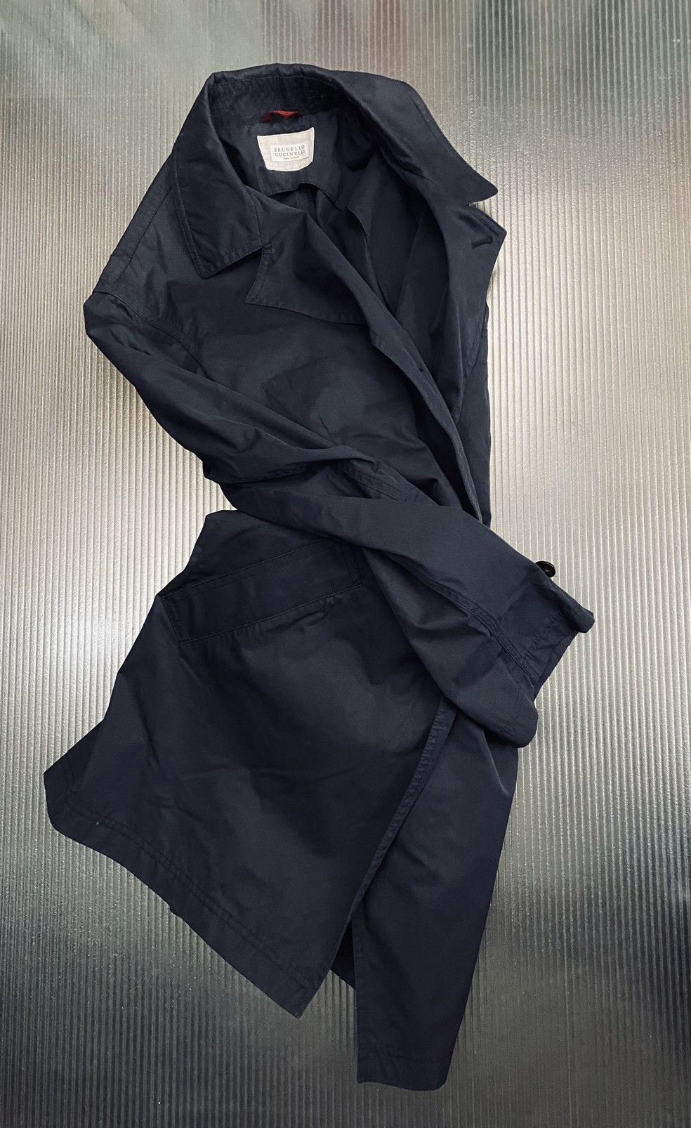 Brunello Cucinelli Brunello Cucinelli 🇮🇹 Blue Techno belted Macintosh Coat L NEW Size US L / EU 52-54 / 3 - 5 Thumbnail