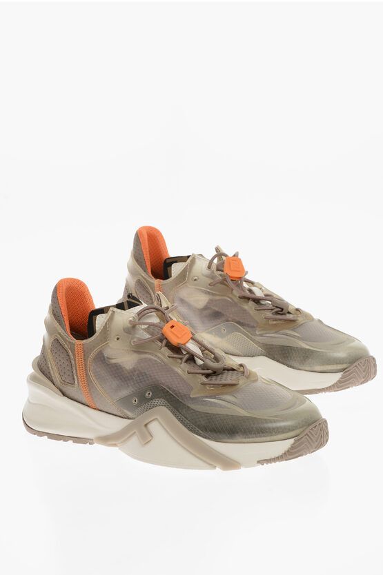 image of Fendi Clear Effect Running Low-Top Sneakers in Grey, Men's (Size 10)