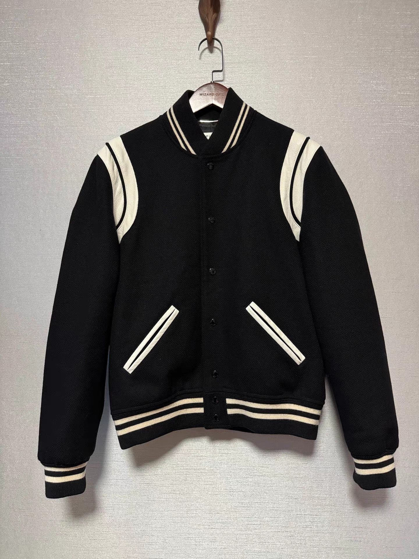 Saint Laurent Paris SAINT LAURENT Wool & Leather Varsity Jacket K6 Size US M / EU 48-50 / 2 - 1 Thumbnail
