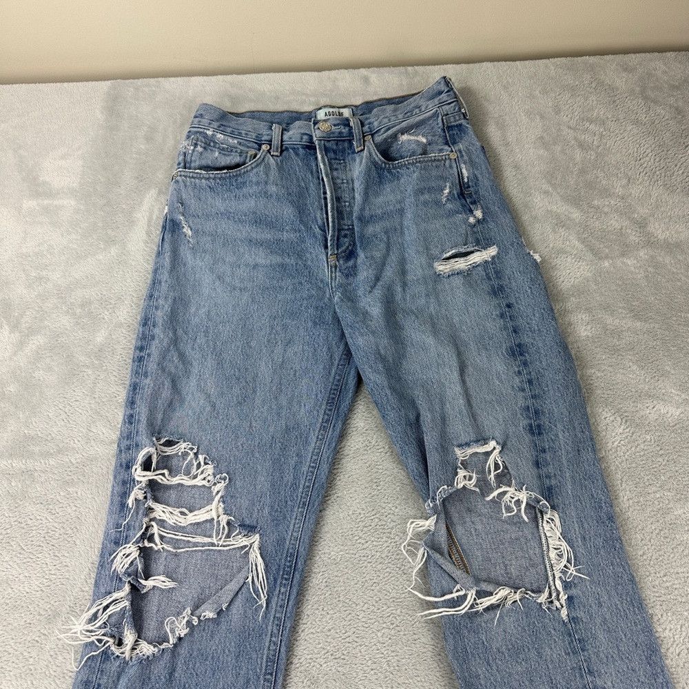 Agolde Agolde Ripped Straight Leg Jeans Women’s Size 25 US Size 25" / US 0 / IT 36 - 5 Thumbnail