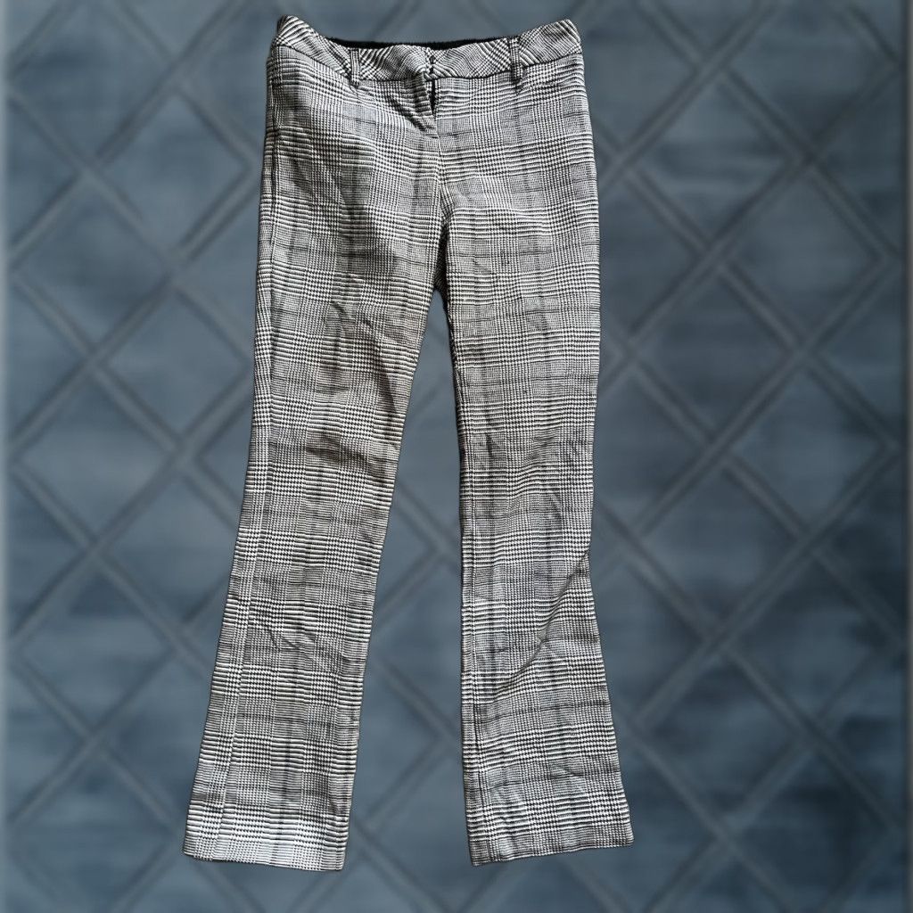 Express Express Columnist Pants Womens 00R Black White Ankle Flat Front Distressed Flaw Size 24" / US 00 / IT 34 - 1 Thumbnail
