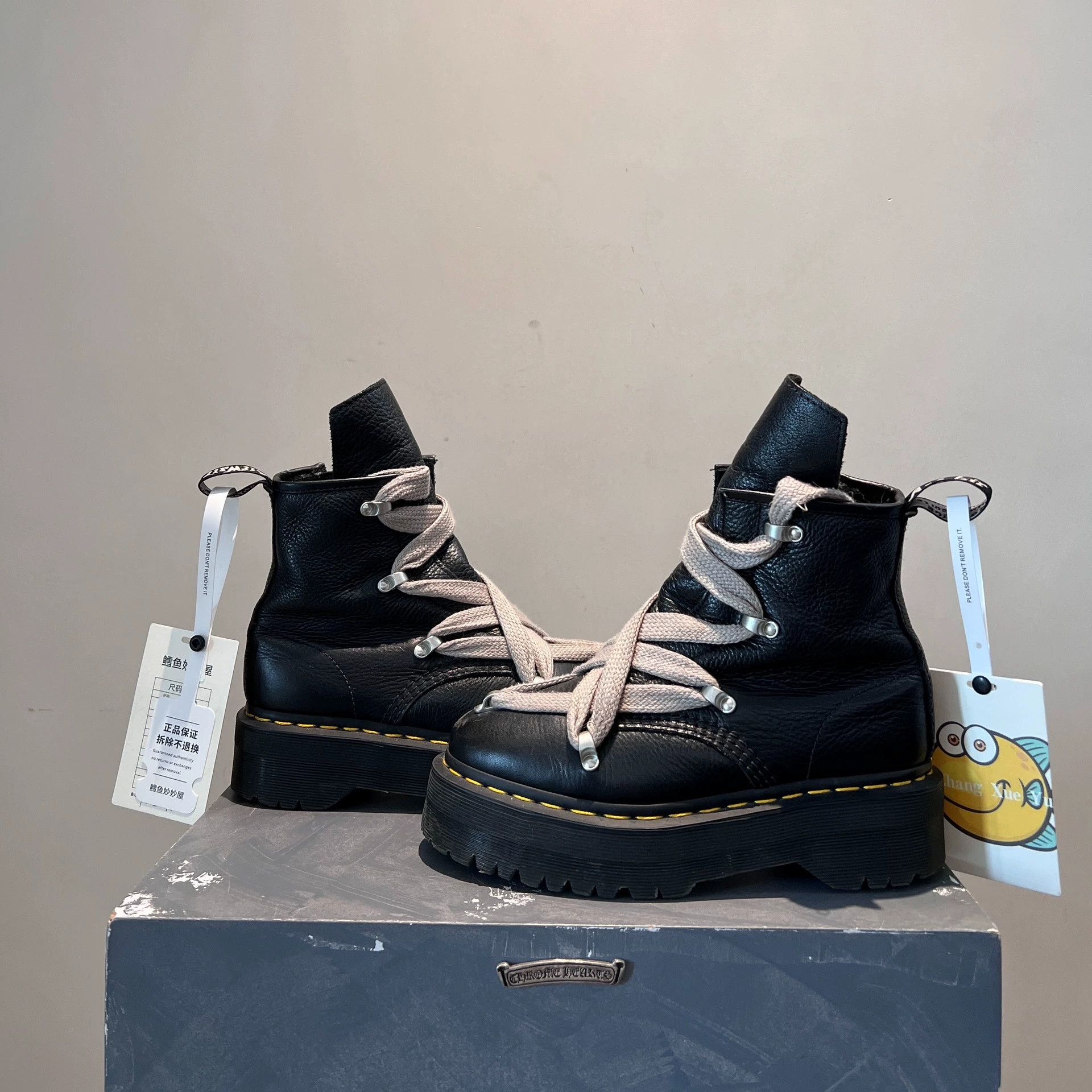 Rick Owens Rick Owens Drkshdw x Martens Quad Platform Boots Size US 6.5 / IT 36.5 - 4 Thumbnail