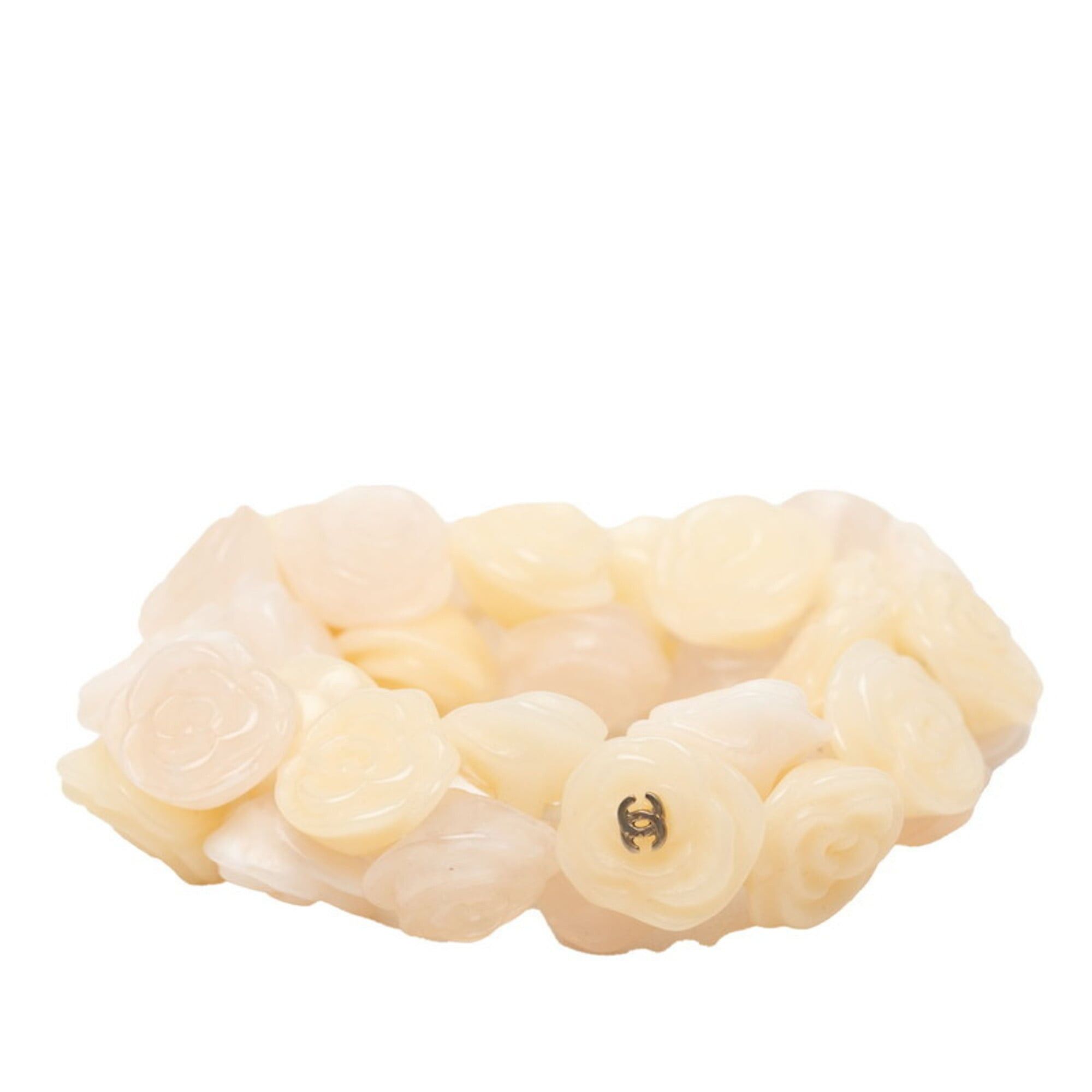 Chanel Chanel Coco Mark Camellia Bracelet, 02P Engraving, Ivory Pink Plastic, Women's CHANEL Size ONE SIZE - 1 Thumbnail