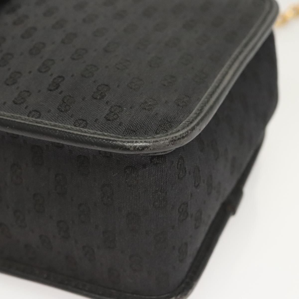Gucci GUCCI Micro GG Canvas Bamboo Shoulder Bag Pvc Black Gold Size ONE SIZE - 10 Thumbnail