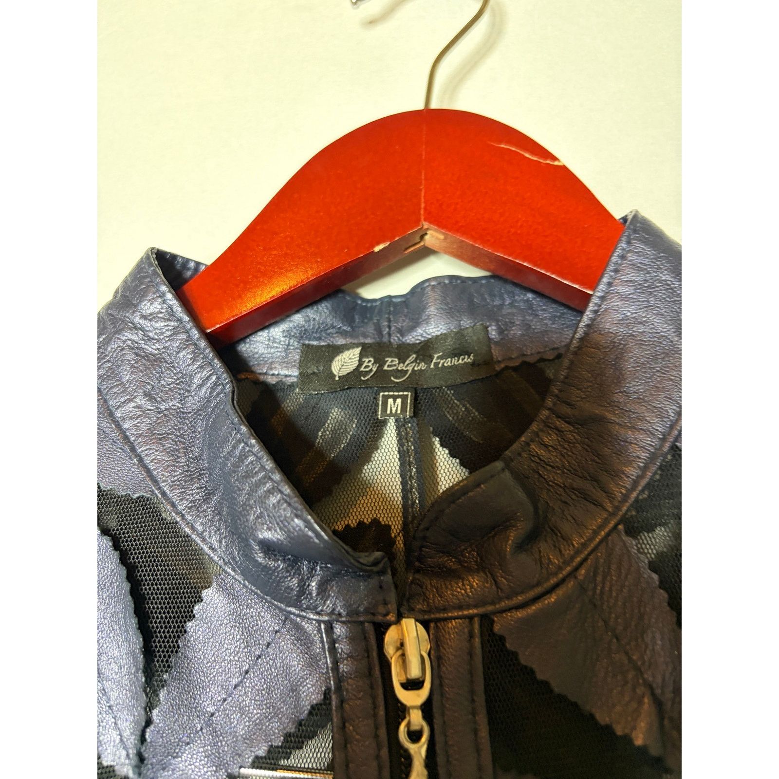Other By Belgin Francis Navy blue Leather Leaf Jacket sz M Size M / US 6-8 / IT 42-44 - 3 Thumbnail
