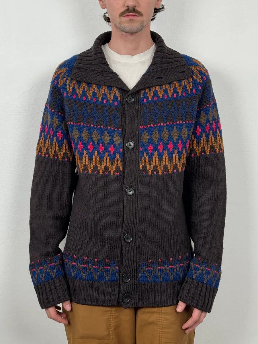 Marc Jacobs Marc Jacobs Colorful Brown Wool Cardigan Size US L / EU 52-54 / 3 - 2 Thumbnail