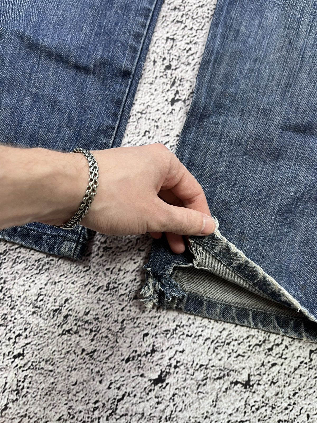 Vintage Y2K faded japan trashed jeans streetwear size 36