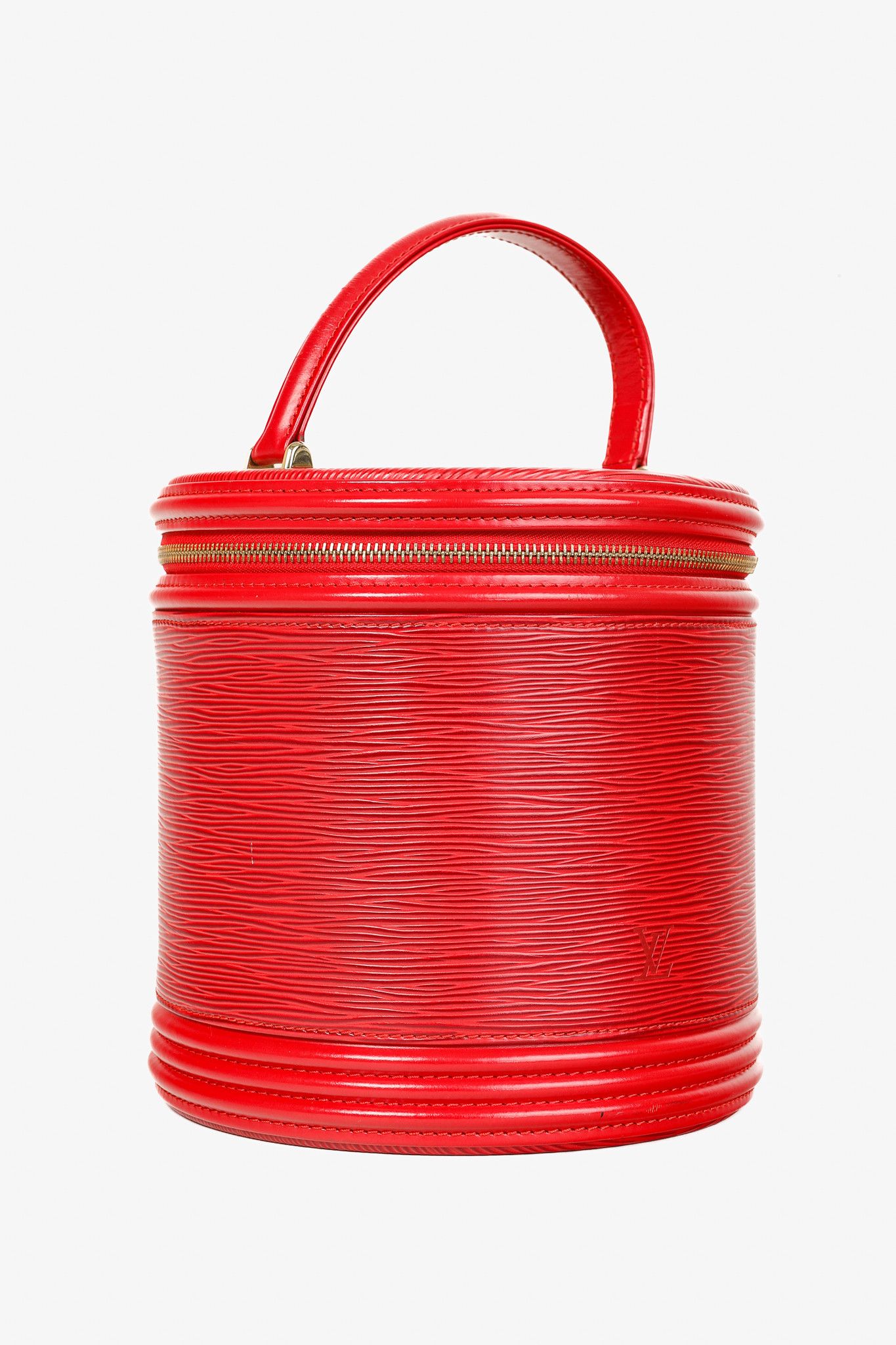 Louis Vuitton Louis Vuitton Epi Cannes Castillan Red Leather Round Handbag Size ONE SIZE - 2 Thumbnail