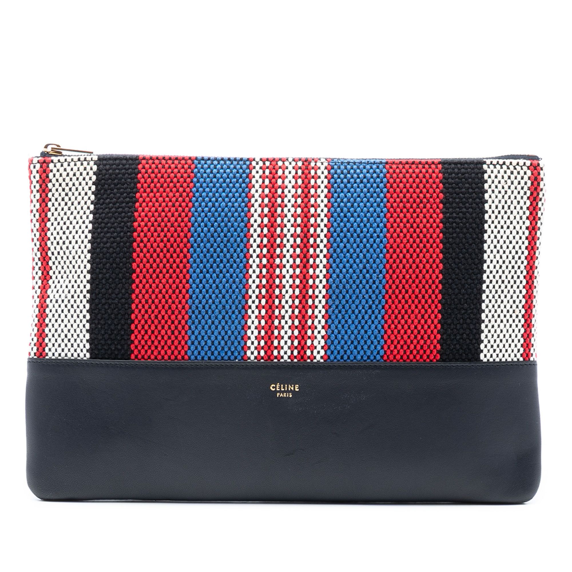 Celine Celine Canvas Striped Solo Pouch Size ONE SIZE - 1 Thumbnail
