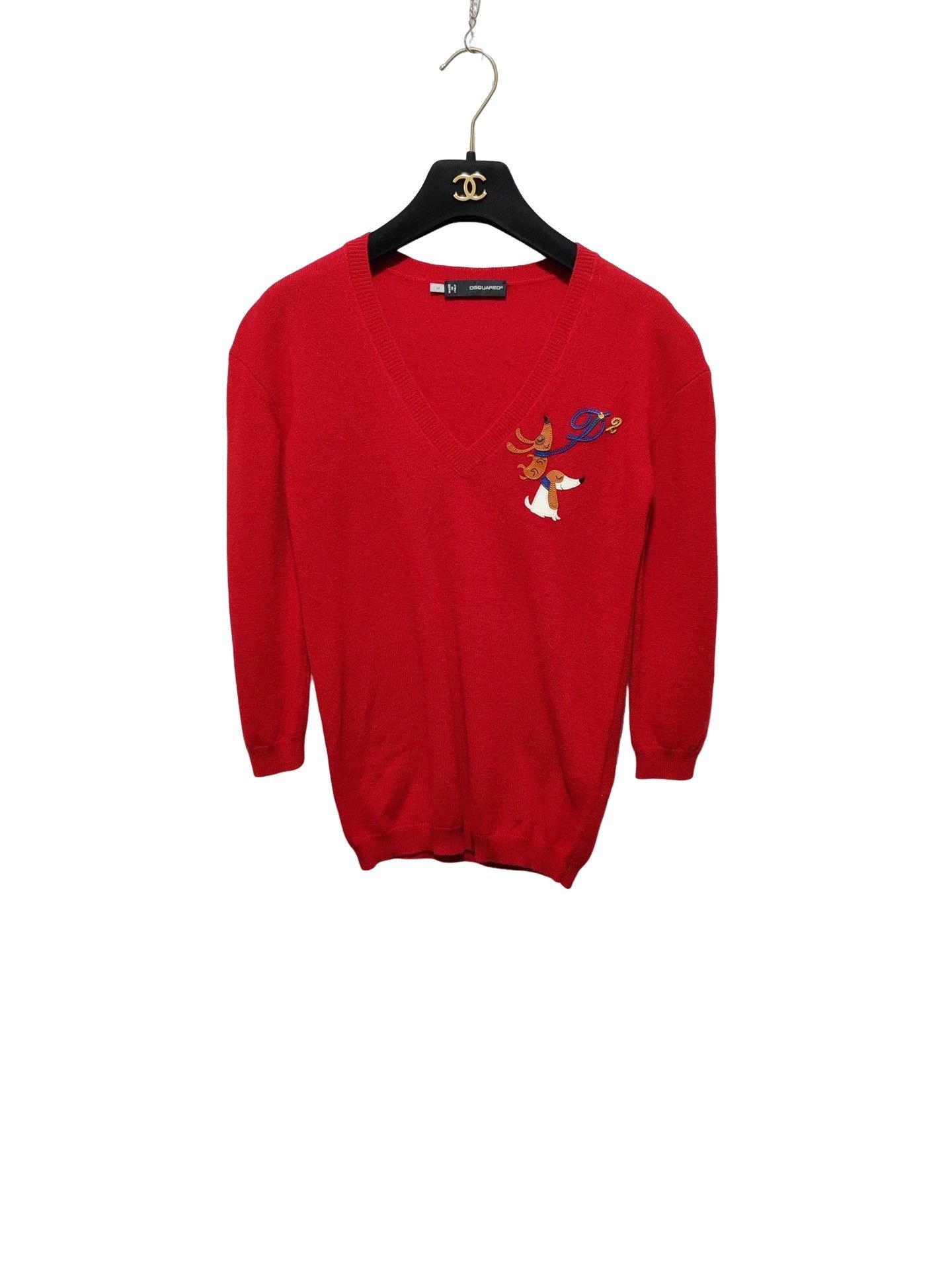Dsquared2 Dsquared2 Leather Puppy Patch Wool Sweater M Size M / US 6-8 / IT 42-44 - 1 Thumbnail