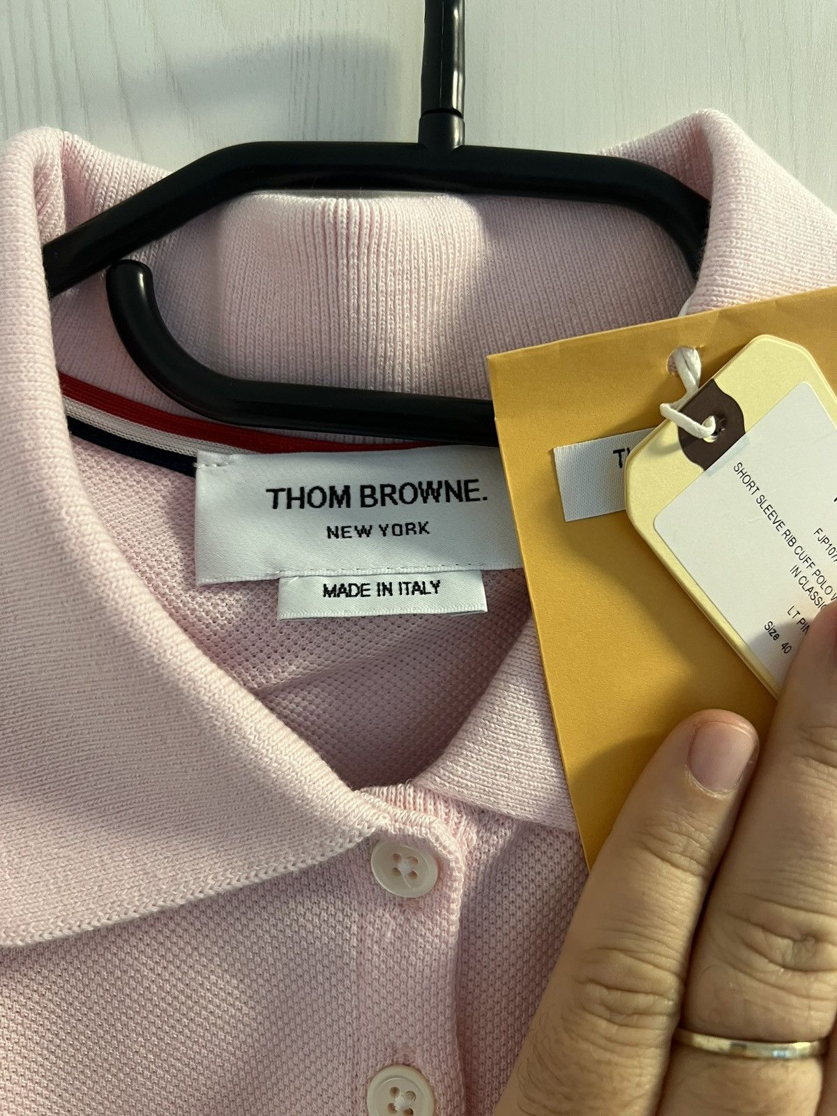 Thom Browne Short Sleeve Rib Cuff Polo W/ Engineered 4 Bar Size S / US 4 / IT 40 - 10 Thumbnail